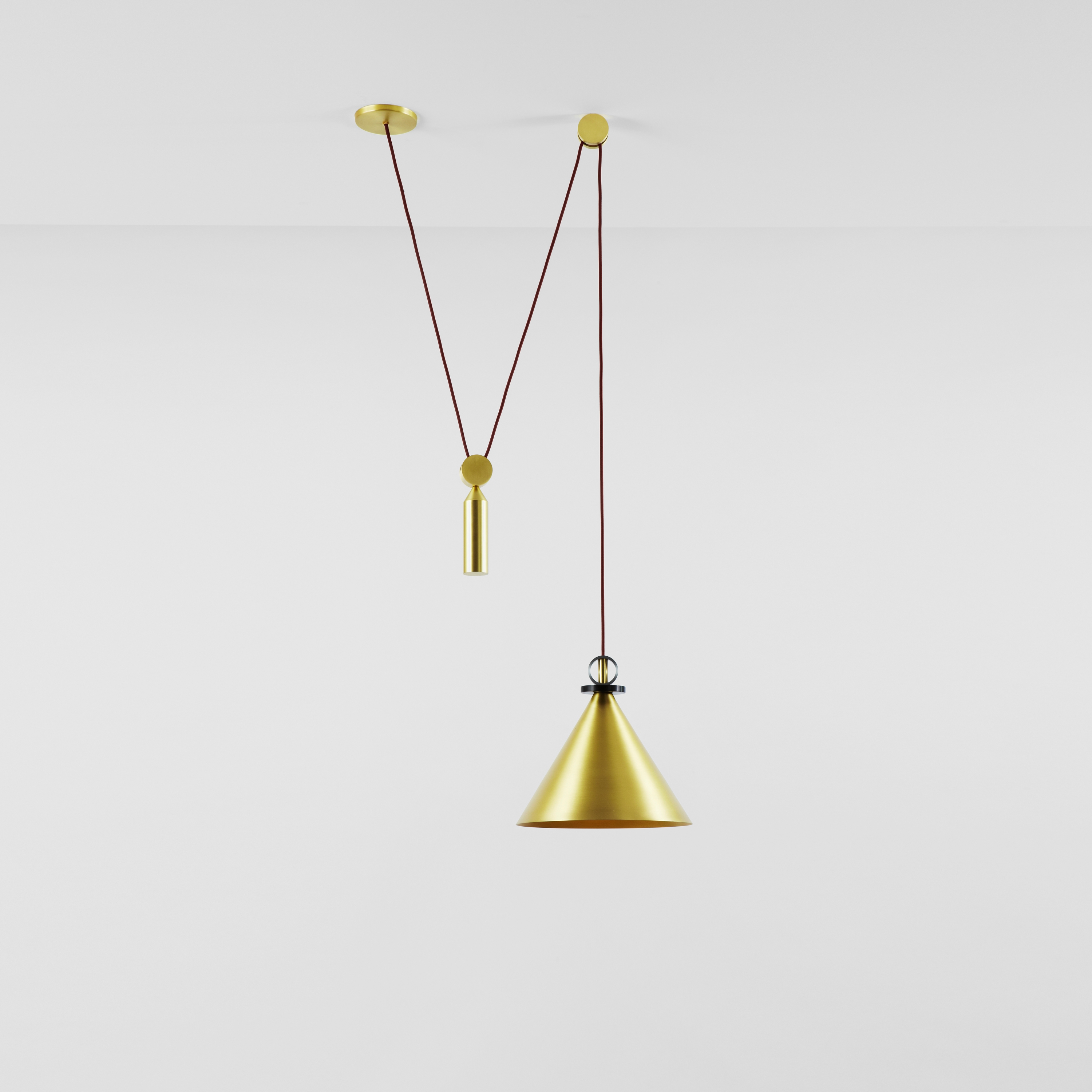 Display product Shape Up Pendant - Cone (Brushed brass) from manufacturer Roll & Hill