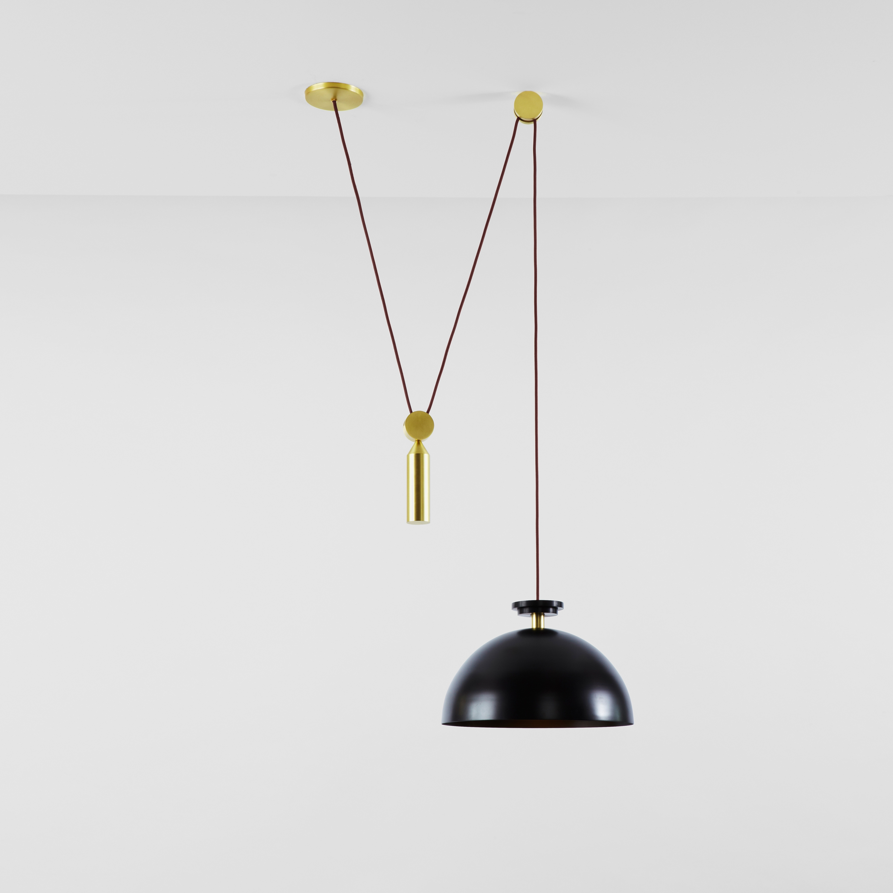 Shape Up Pendant - Hemisphere (Blackened steel)