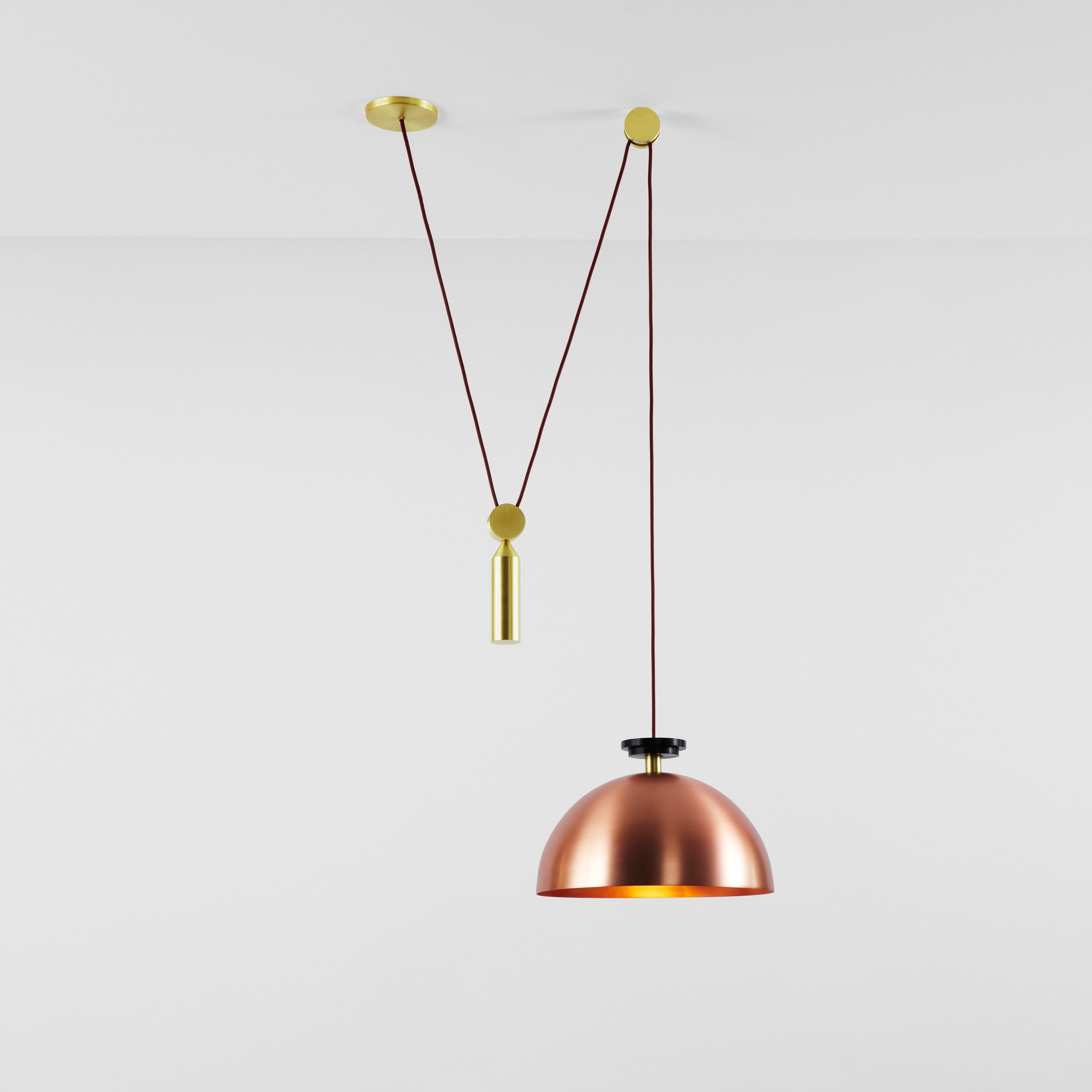 Display product Shape Up Pendant - Hemisphere (Brushed copper) from manufacturer Roll & Hill