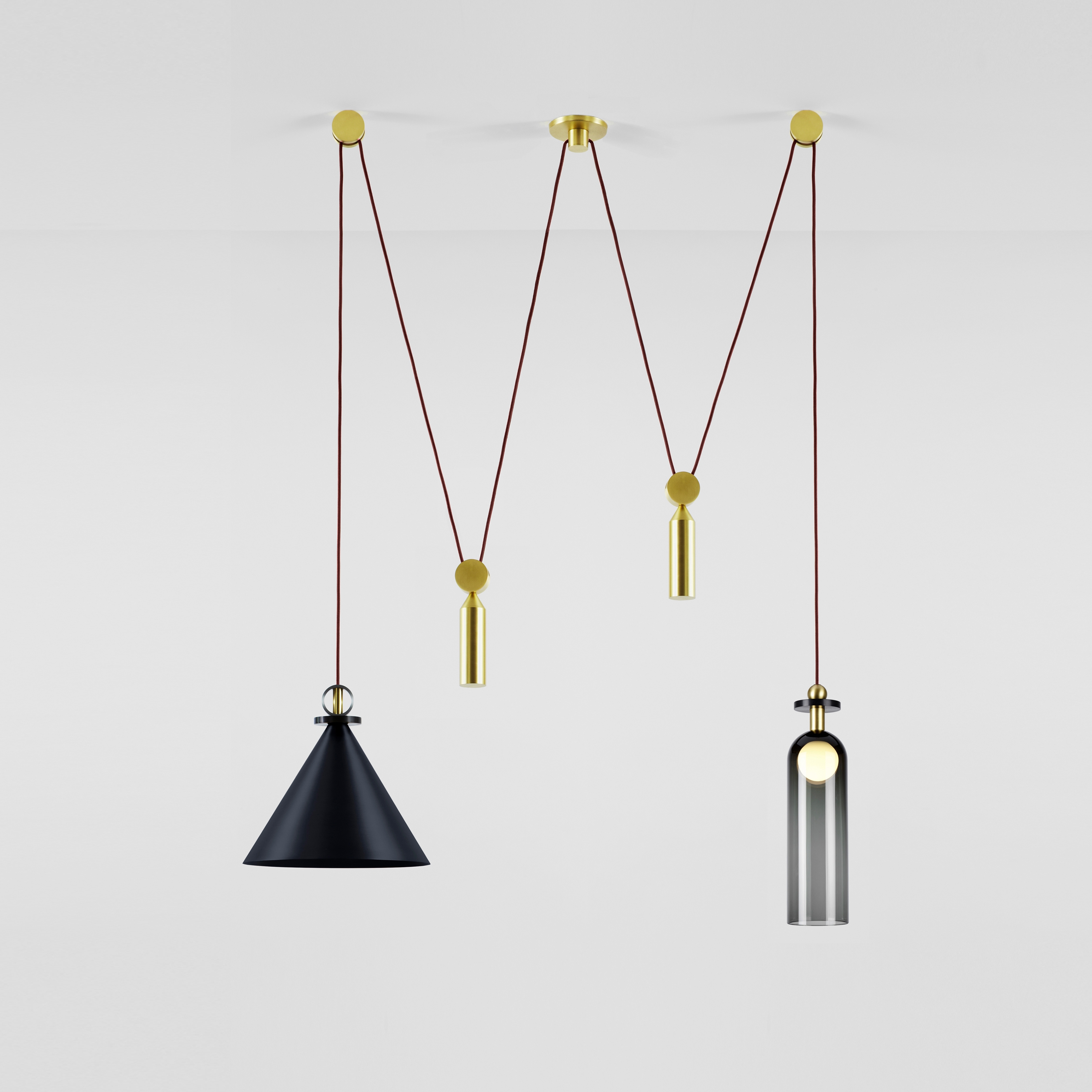 Shape Up Double Pendant (Blackened steel)