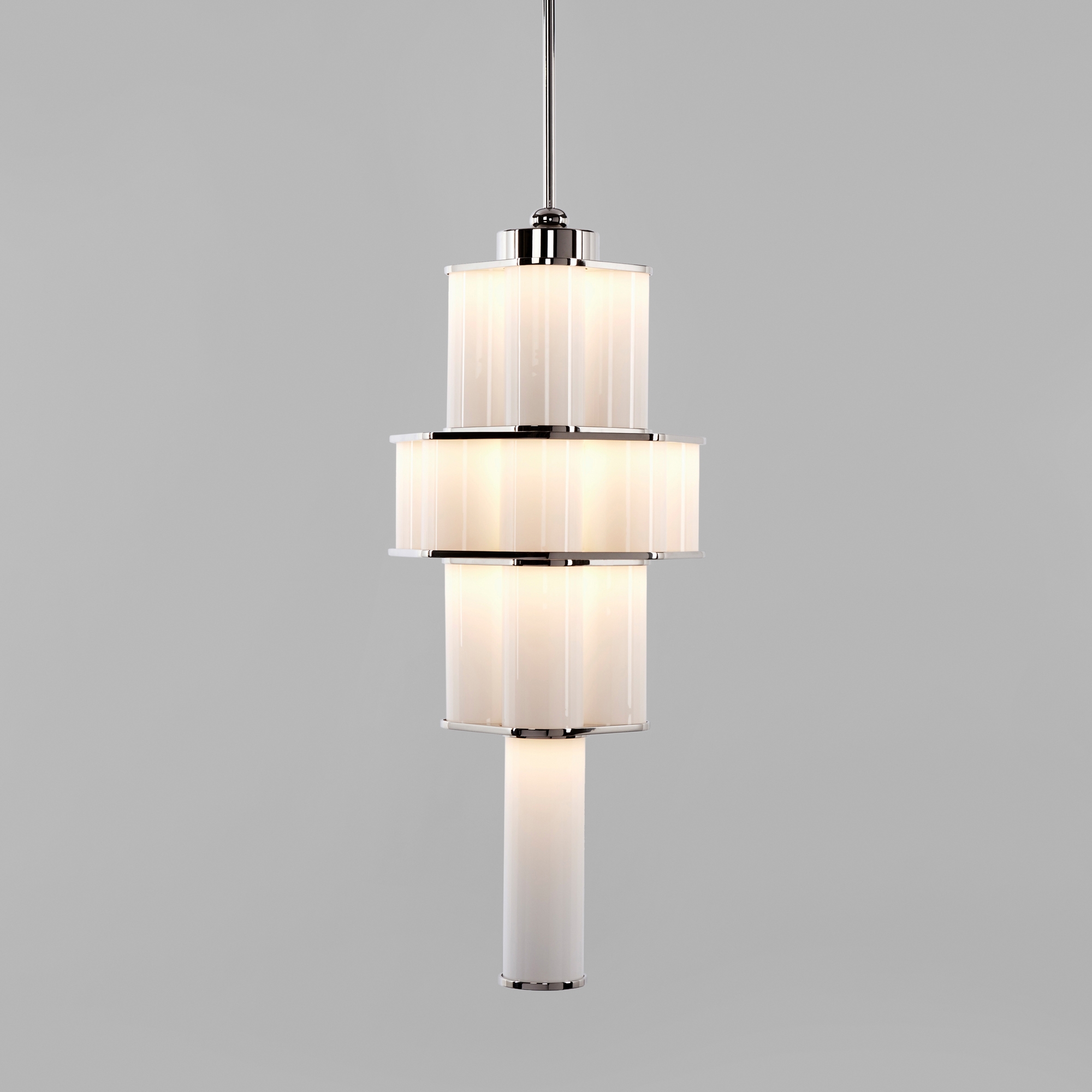 Mostra il prodotto Bauer Chandelier 02 White / Polished Nickel del produttore Roll & Hill