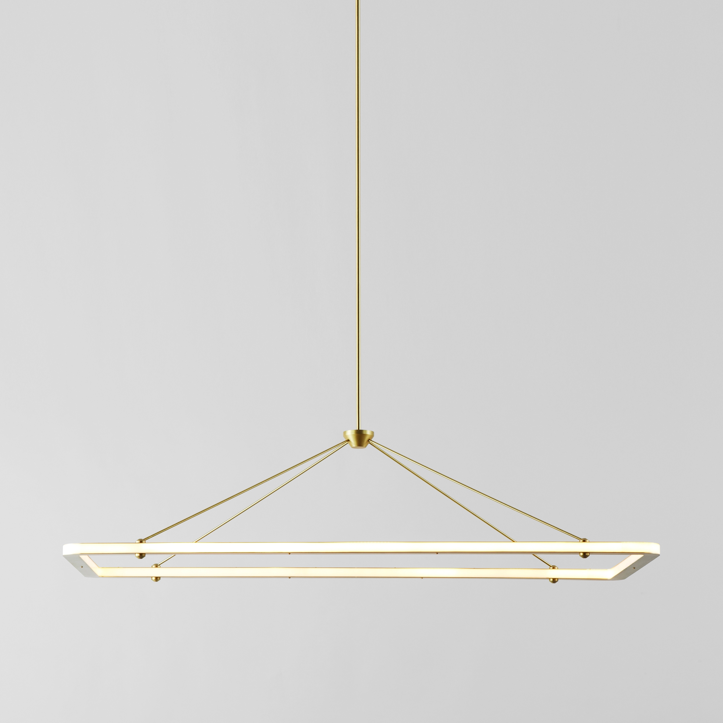 Display product Halo Rectangle Pendant (Brass) from manufacturer Roll & Hill