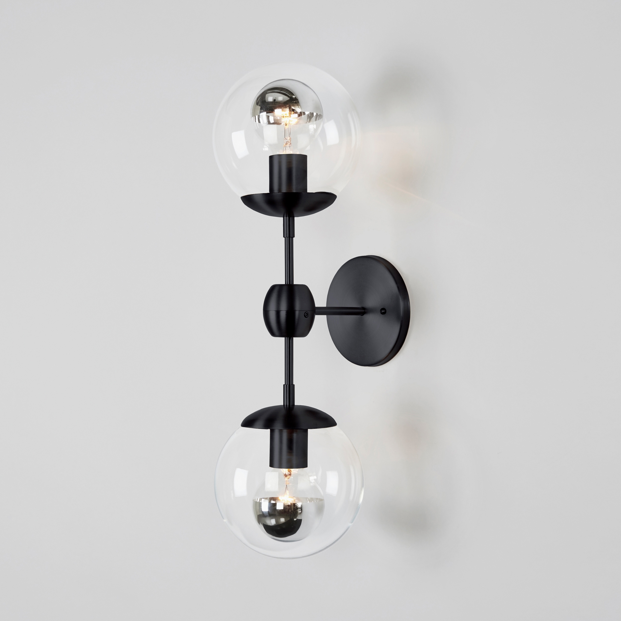 Modo Sconce - 2 Globes (Black/Clear)