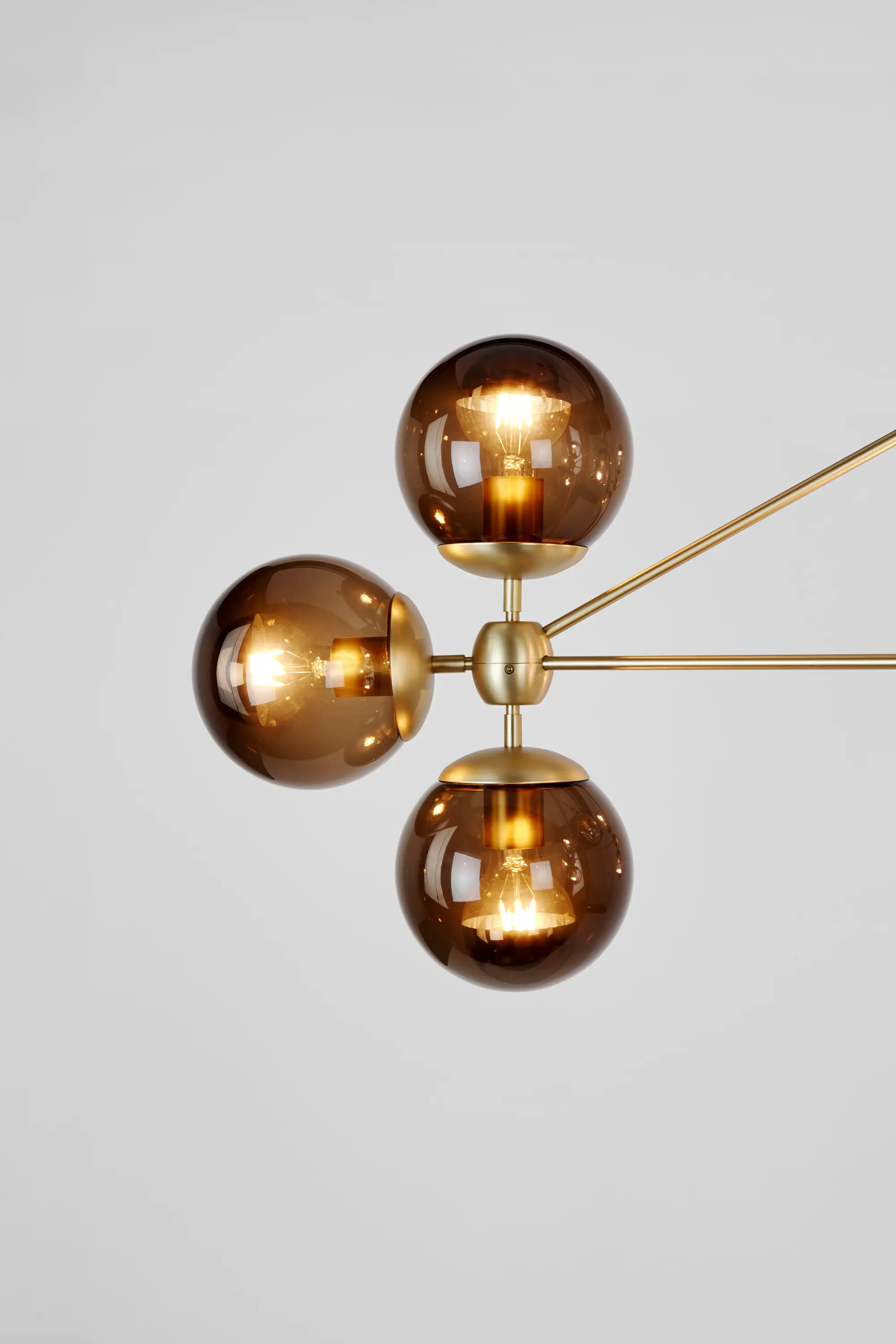 Roll & Hill - Modo Chandelier - 3 Sided, 10 Globes (Brass/Smoke)