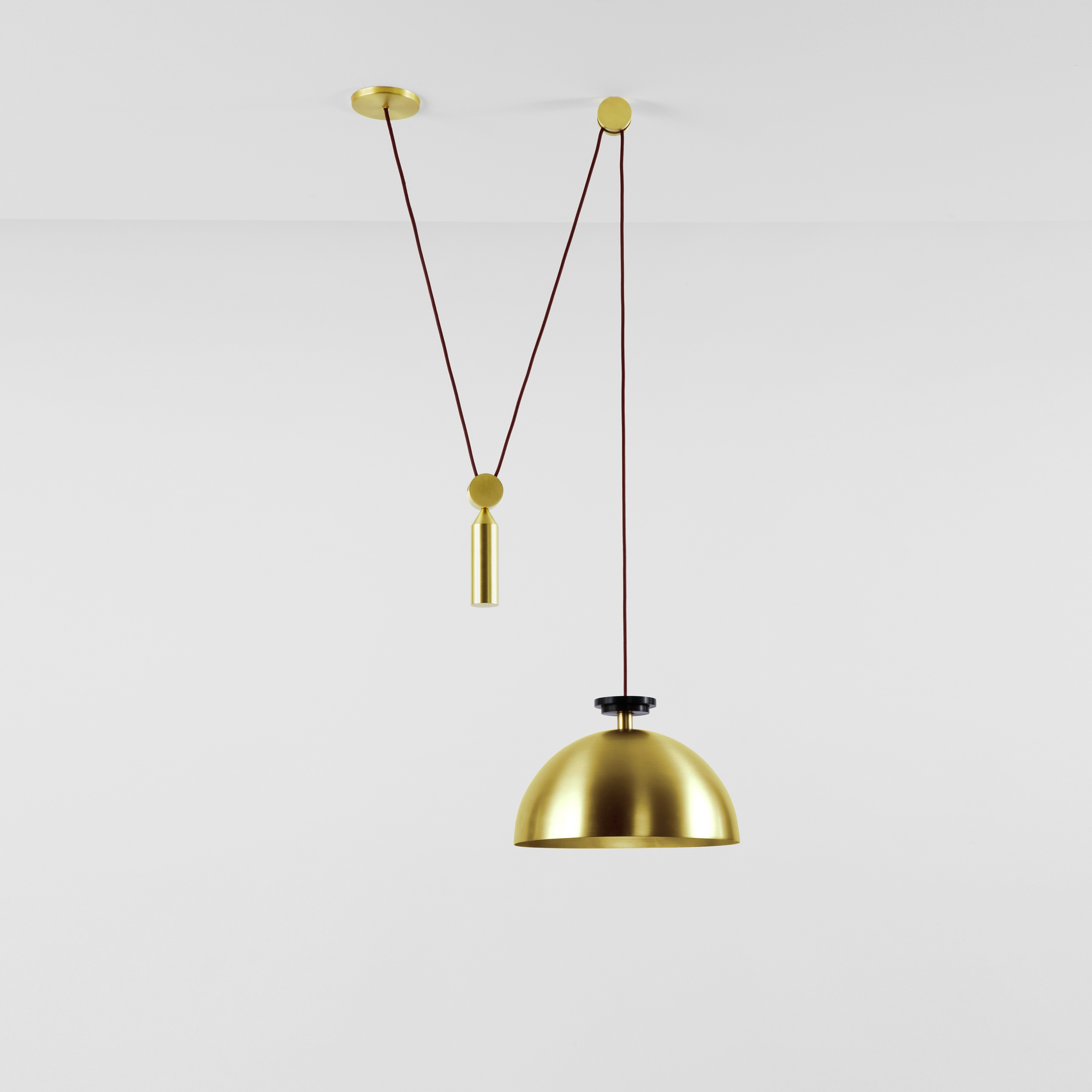 Shape Up Pendant - Hemisphere (Brushed brass)