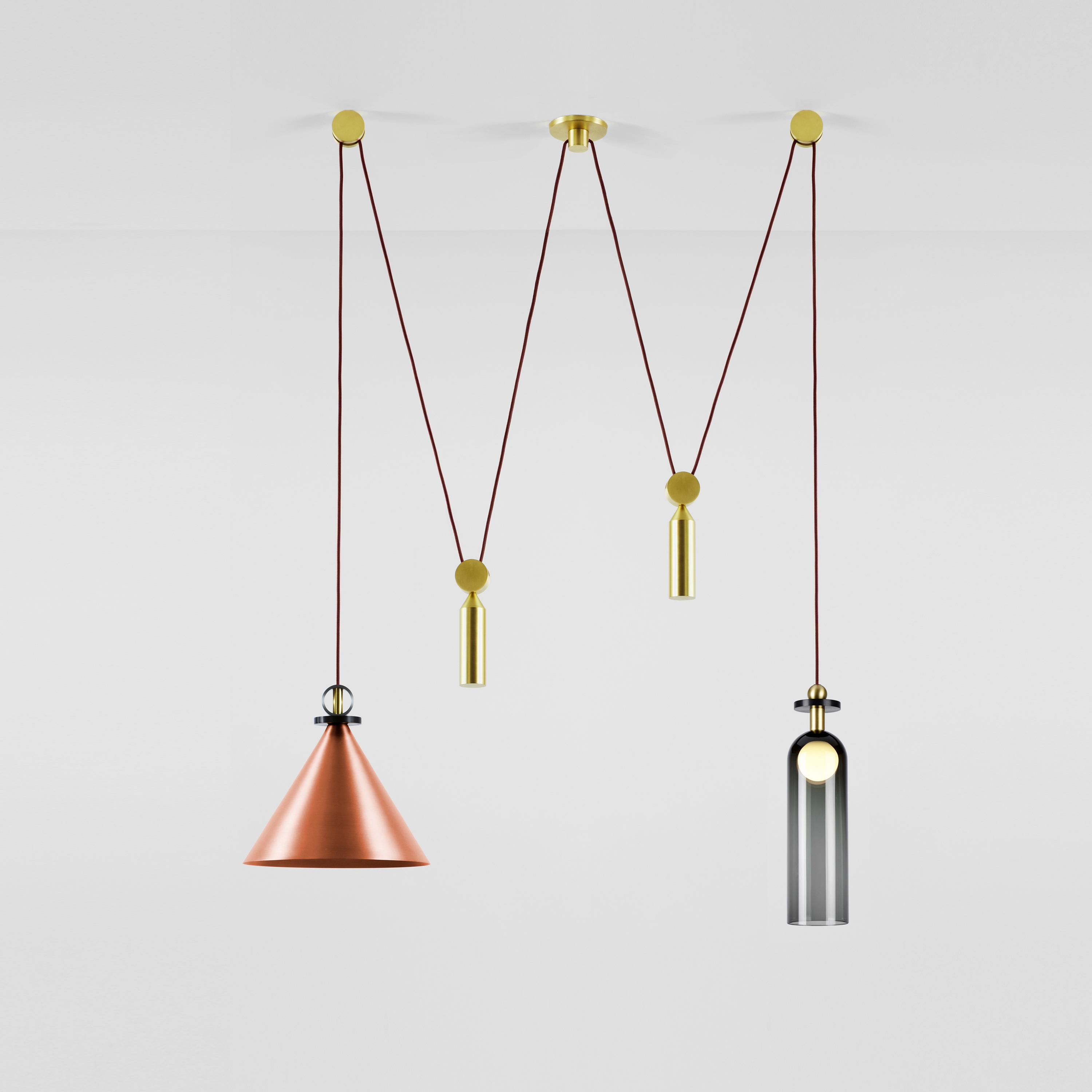 Shape Up Double Pendant (Brushed copper)