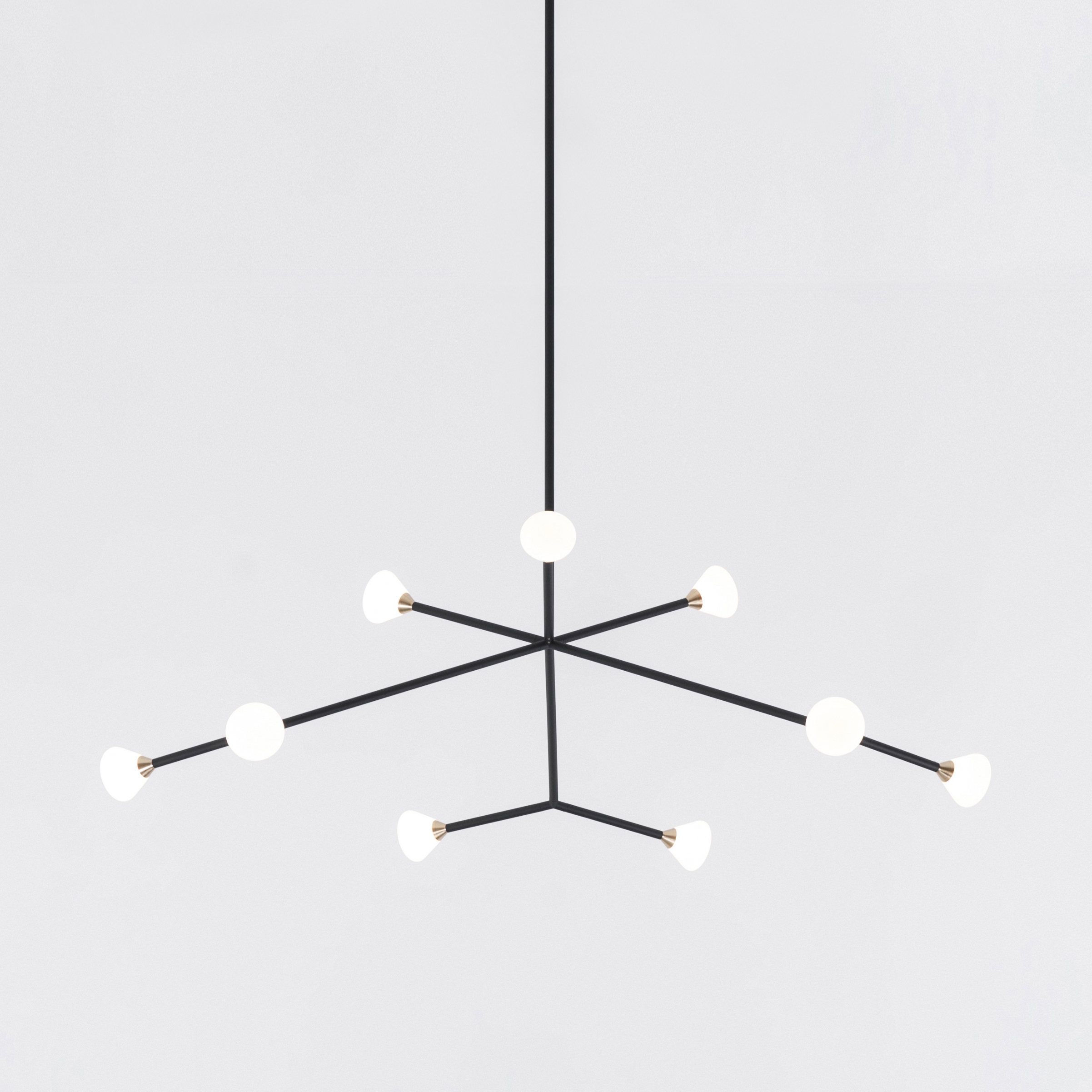 Display product Nova Chandelier 9 Lights (Matte black/Brushed brass) from manufacturer Roll & Hill