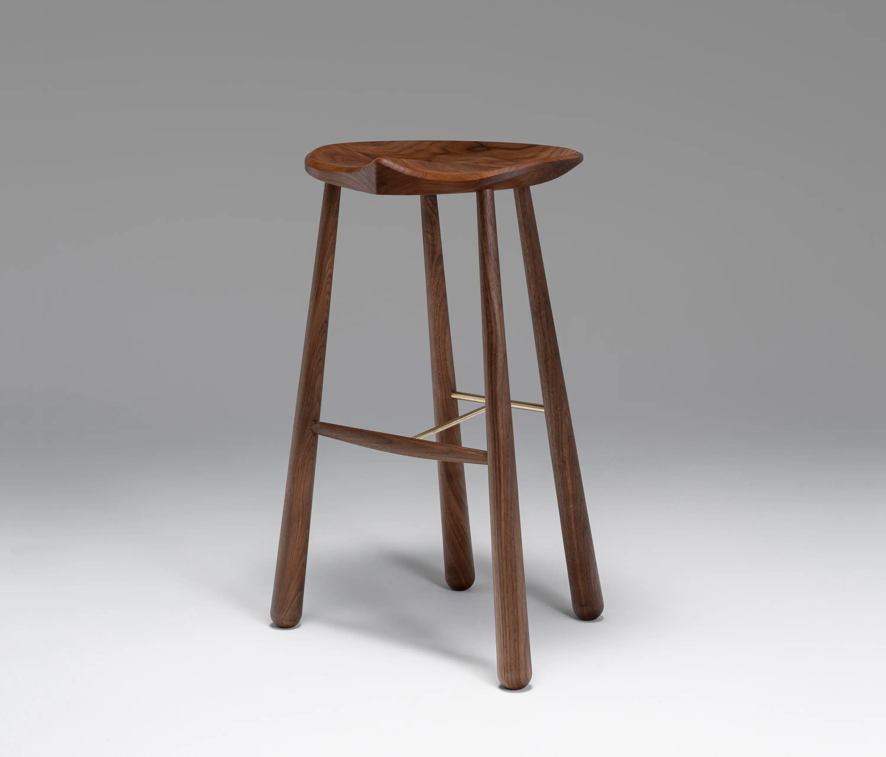 Roll & Hill - Taper Bar Stool (Black Walnut)