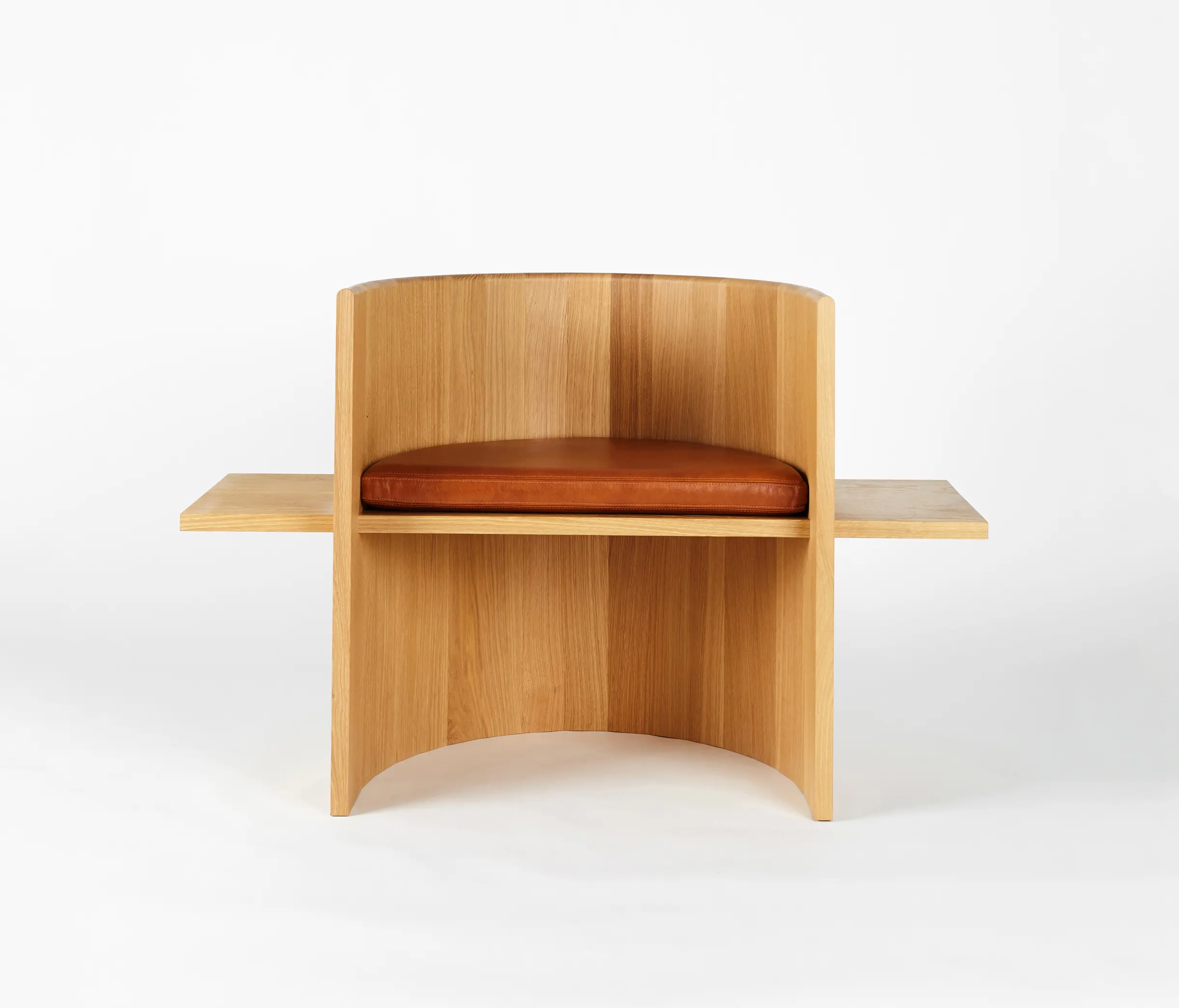 Roll & Hill - Sit, Set Chair (Hard Maple, Caramel Leather)