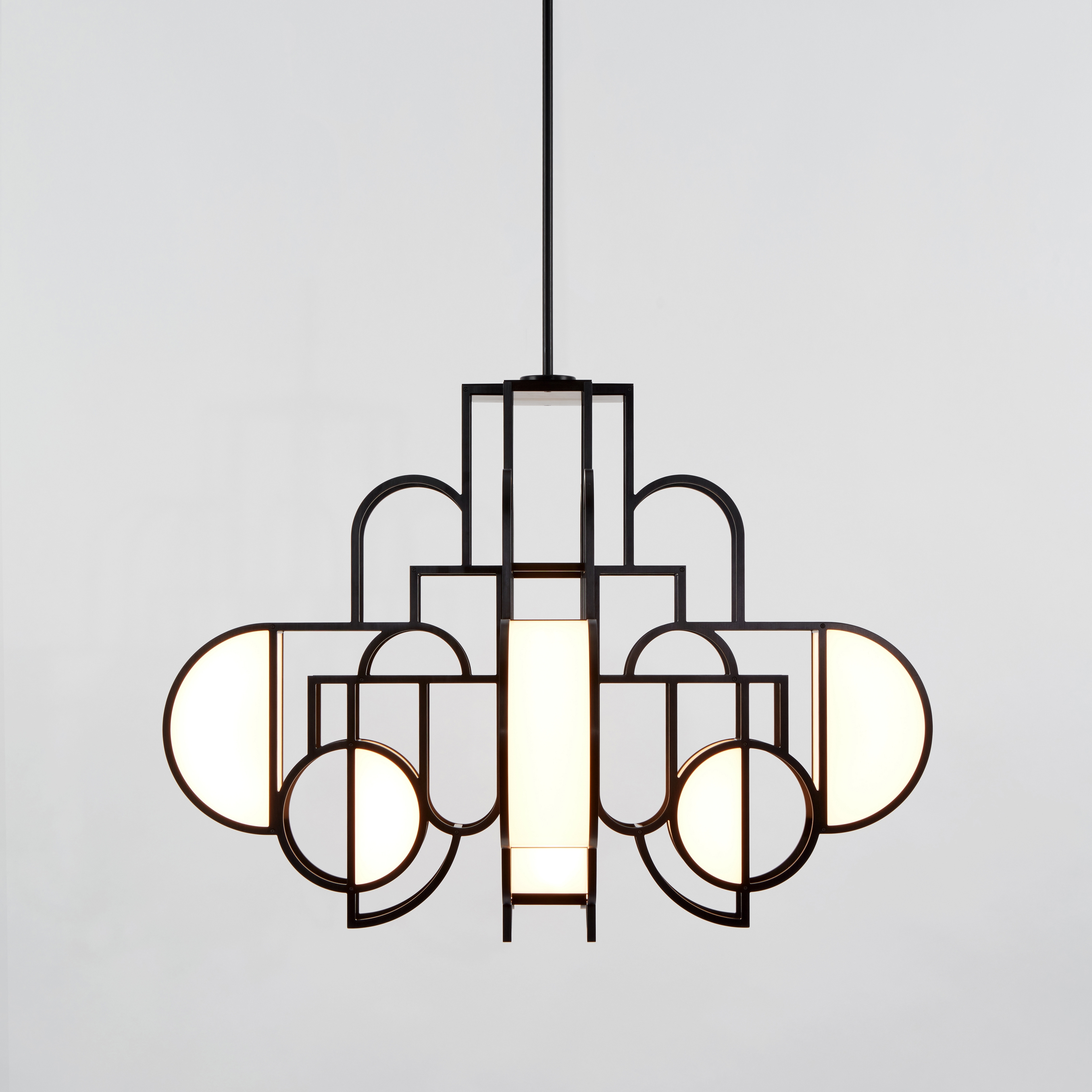 Display product Moonrise Chandelier (Matte Black) from manufacturer Roll & Hill