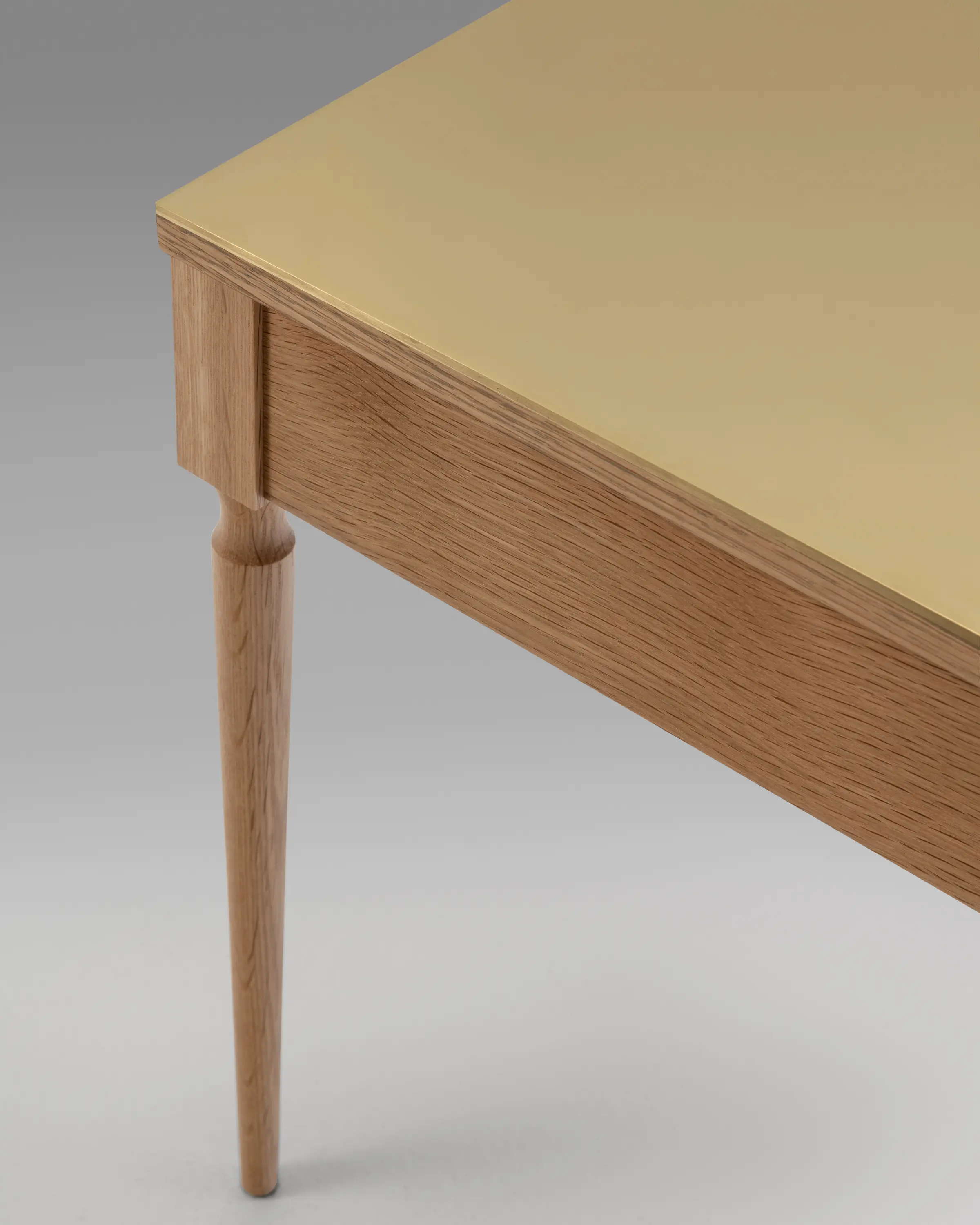 Roll & Hill - The Cain Side Table (White Oak/Brass)