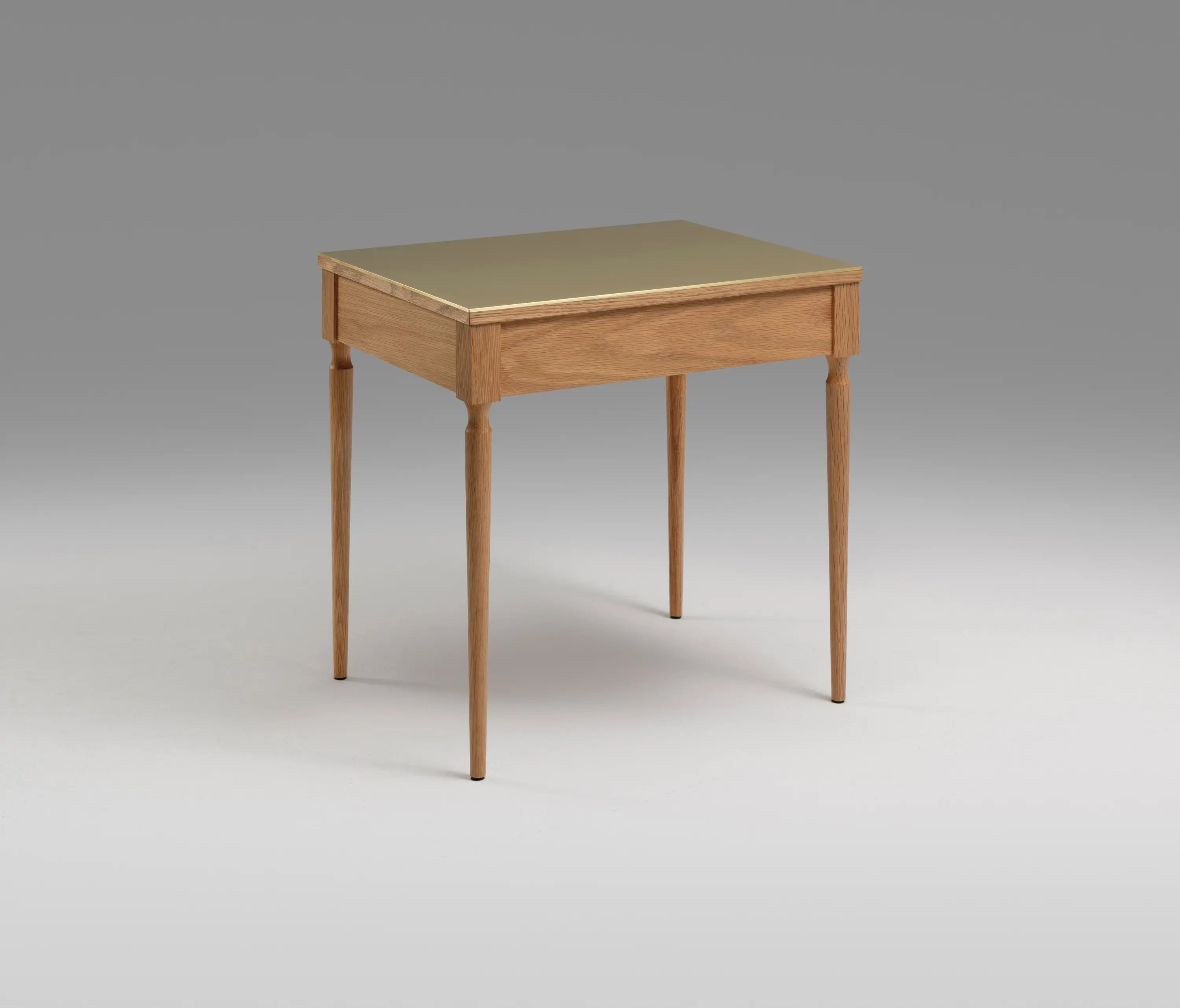 Roll & Hill - The Cain Side Table (White Oak/Brass)