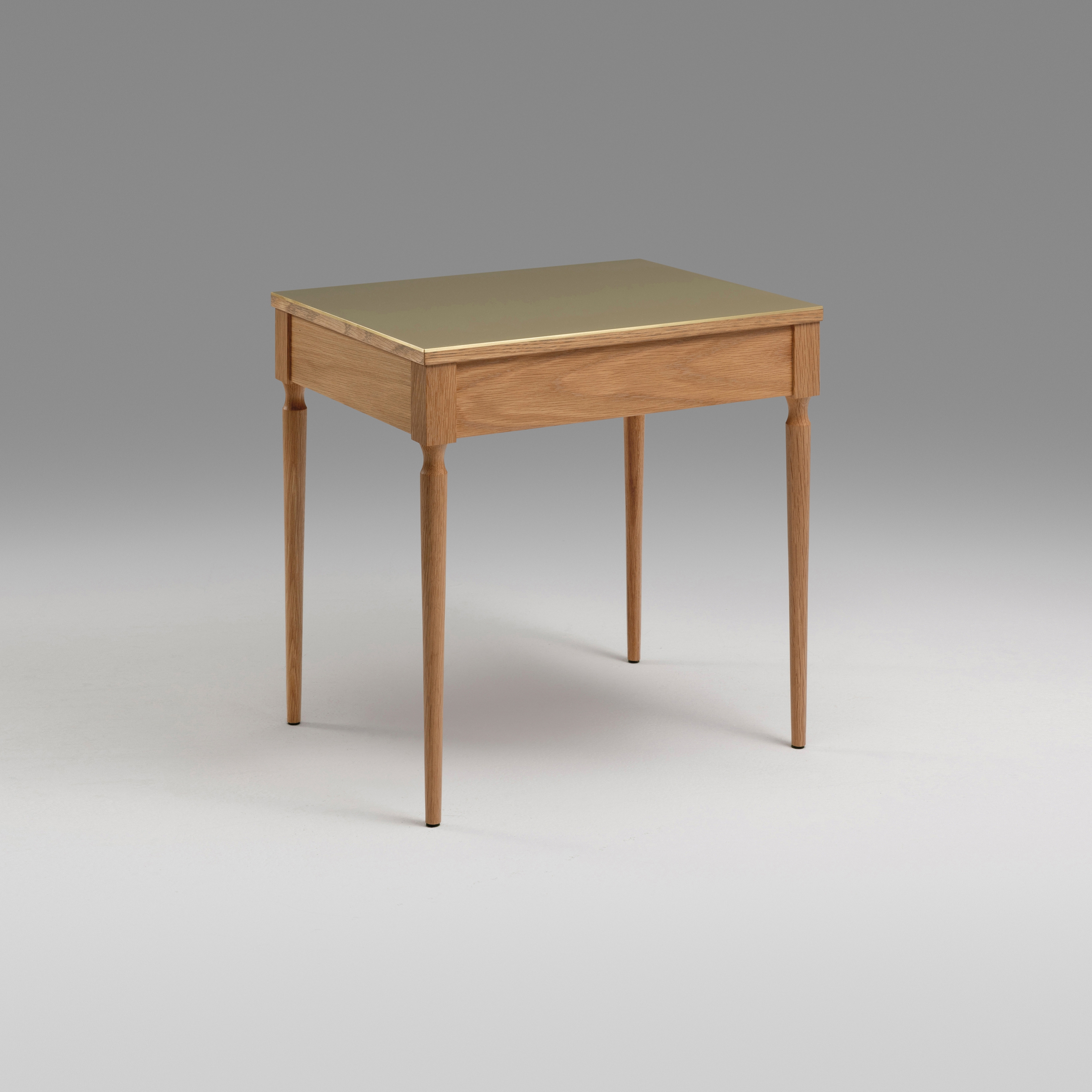 The Cain Side Table (White Oak/Brass)