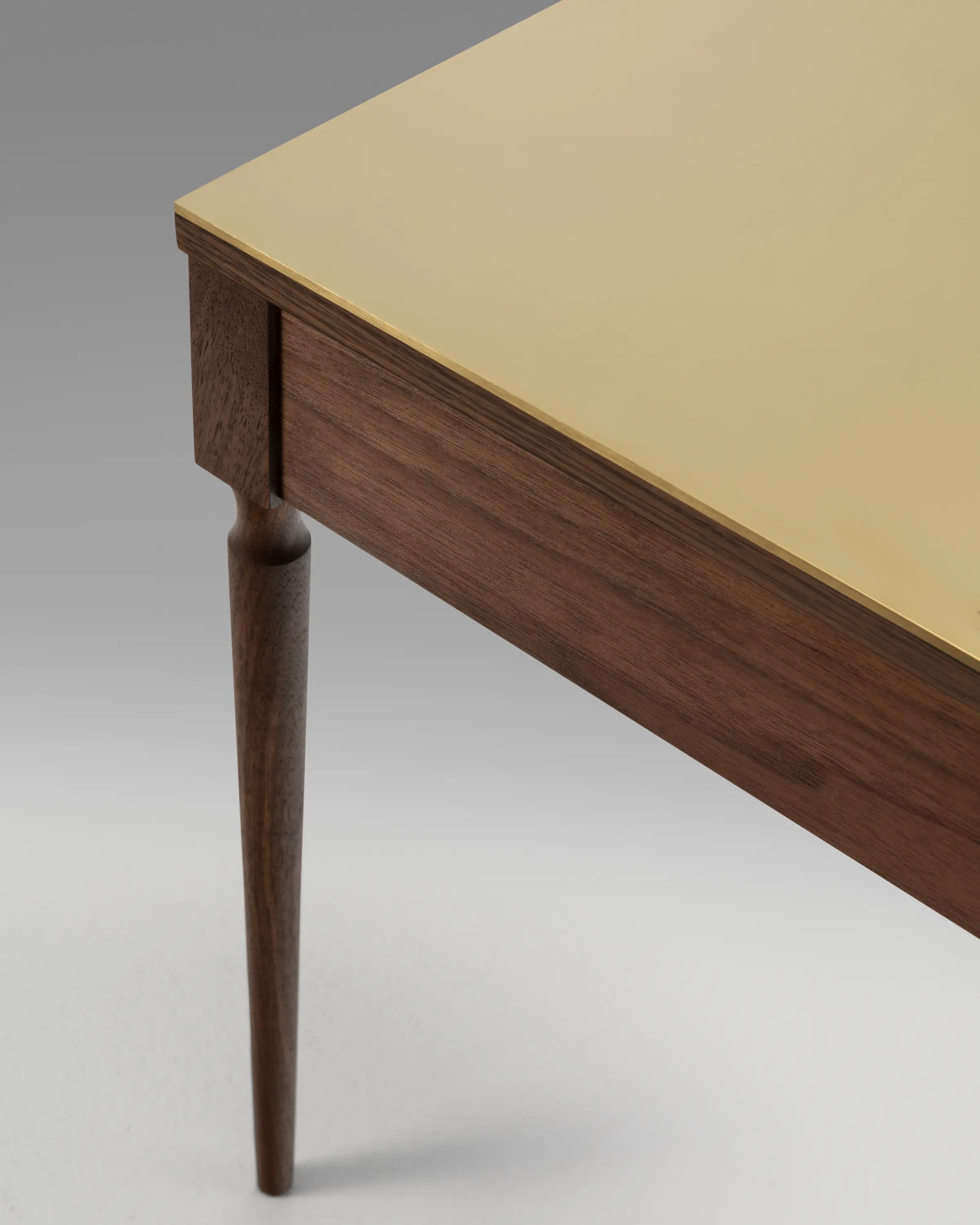 Roll & Hill - The Cain Side Table (Black Walnut/Brass)