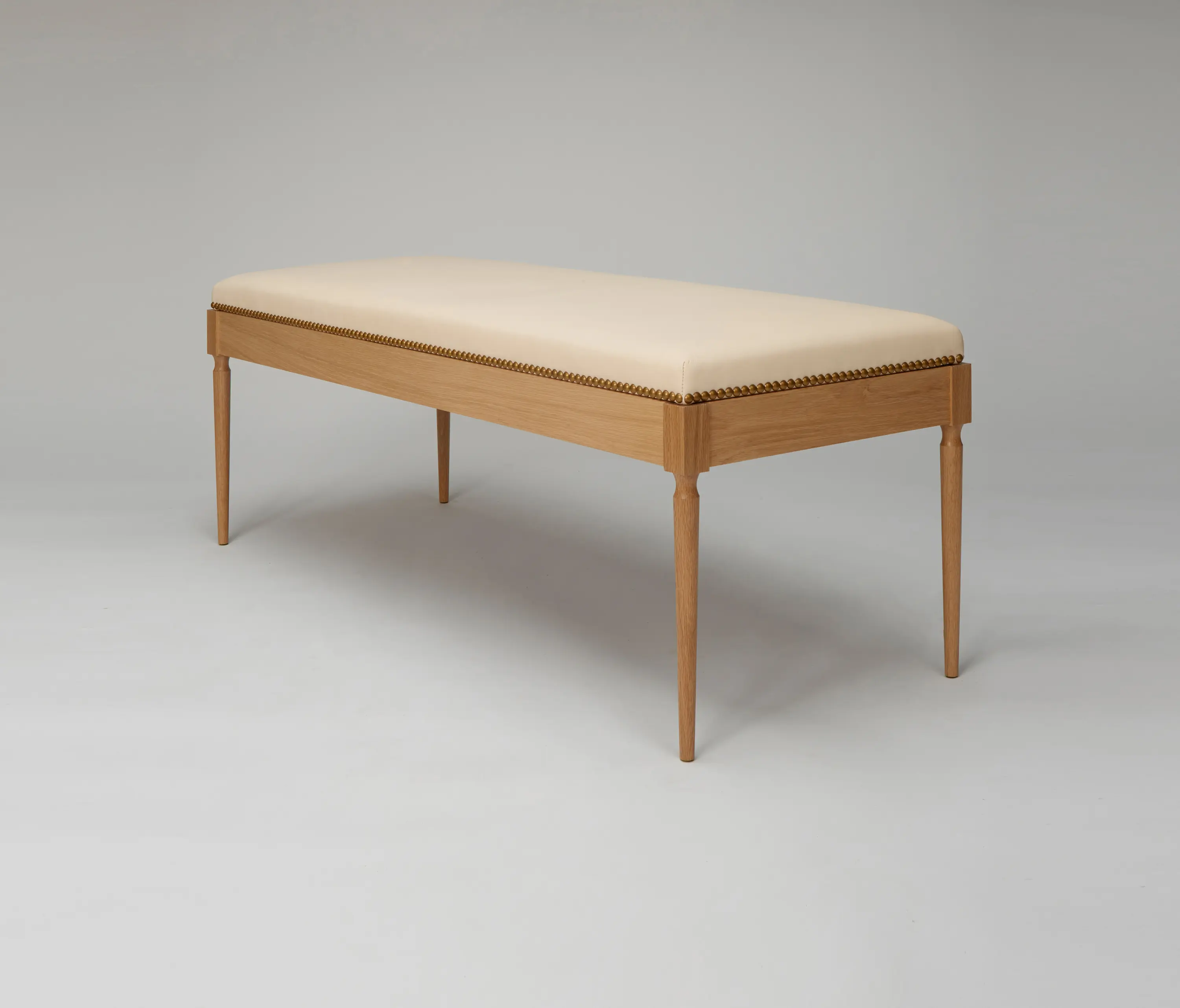 Roll & Hill - The Judy Bench (White Oak/Vachetta Leather)