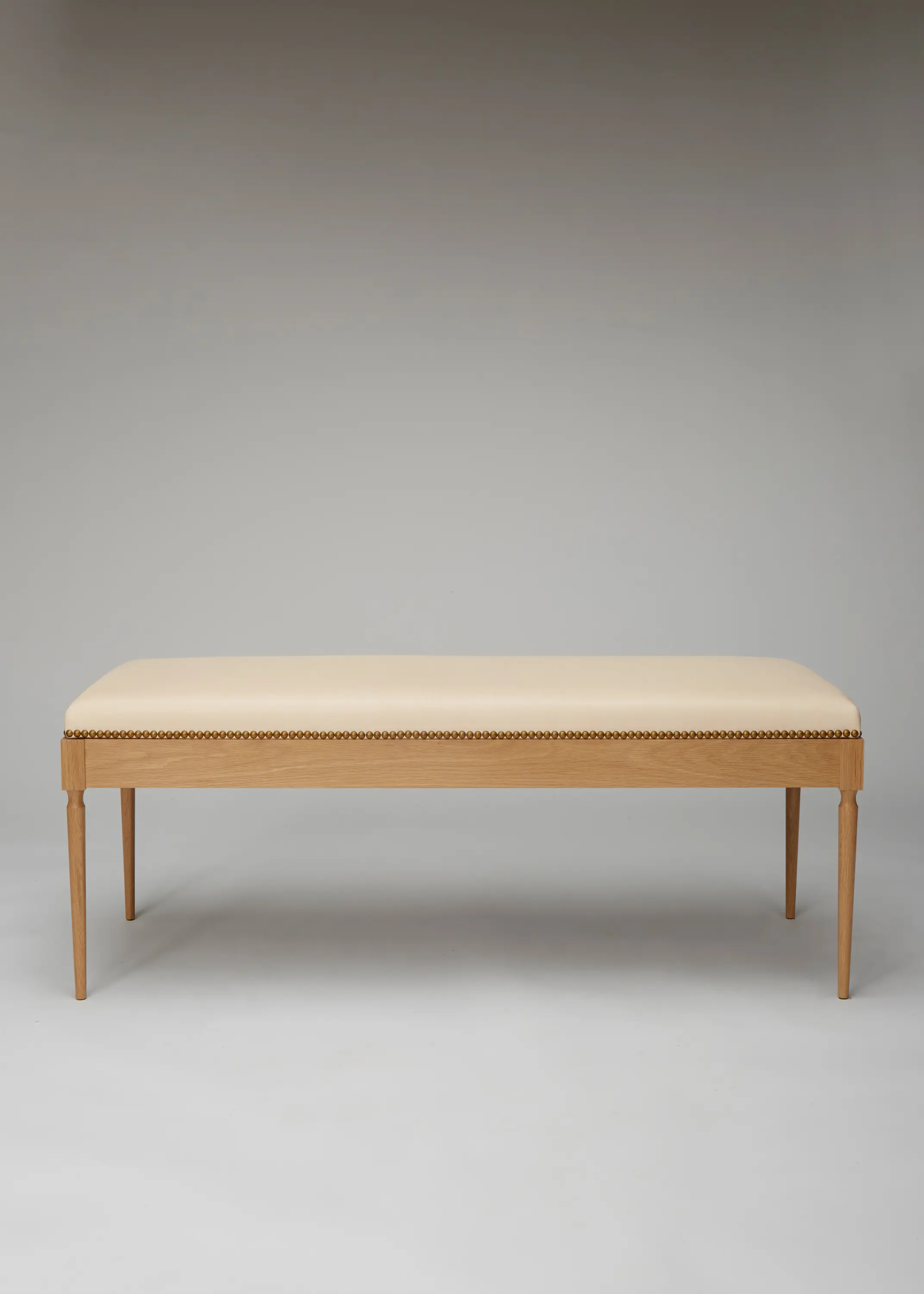 Roll & Hill - The Judy Bench (White Oak/Vachetta Leather)