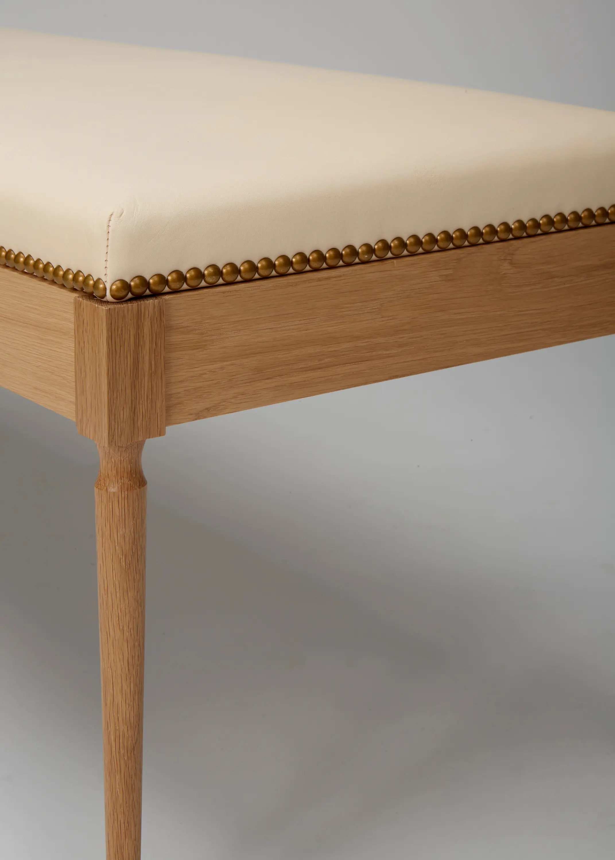 Roll & Hill - The Judy Bench (White Oak/Vachetta Leather)