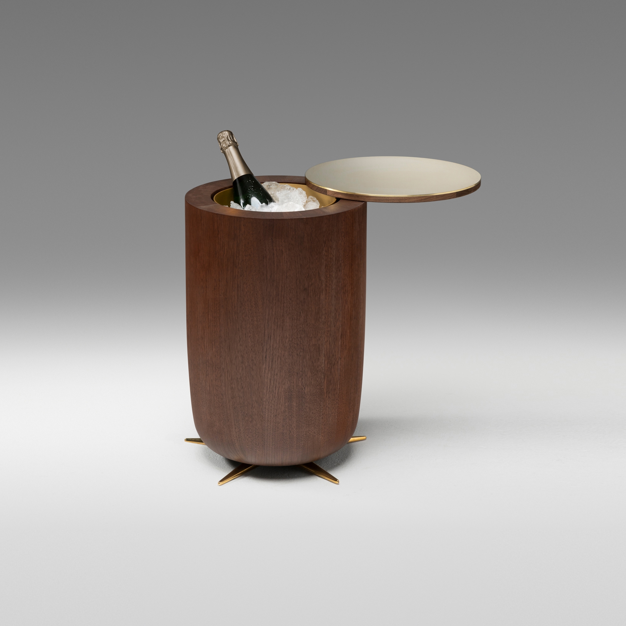 Display product The Tom Champagne Table (Black Walnut/Brass) from manufacturer Roll & Hill