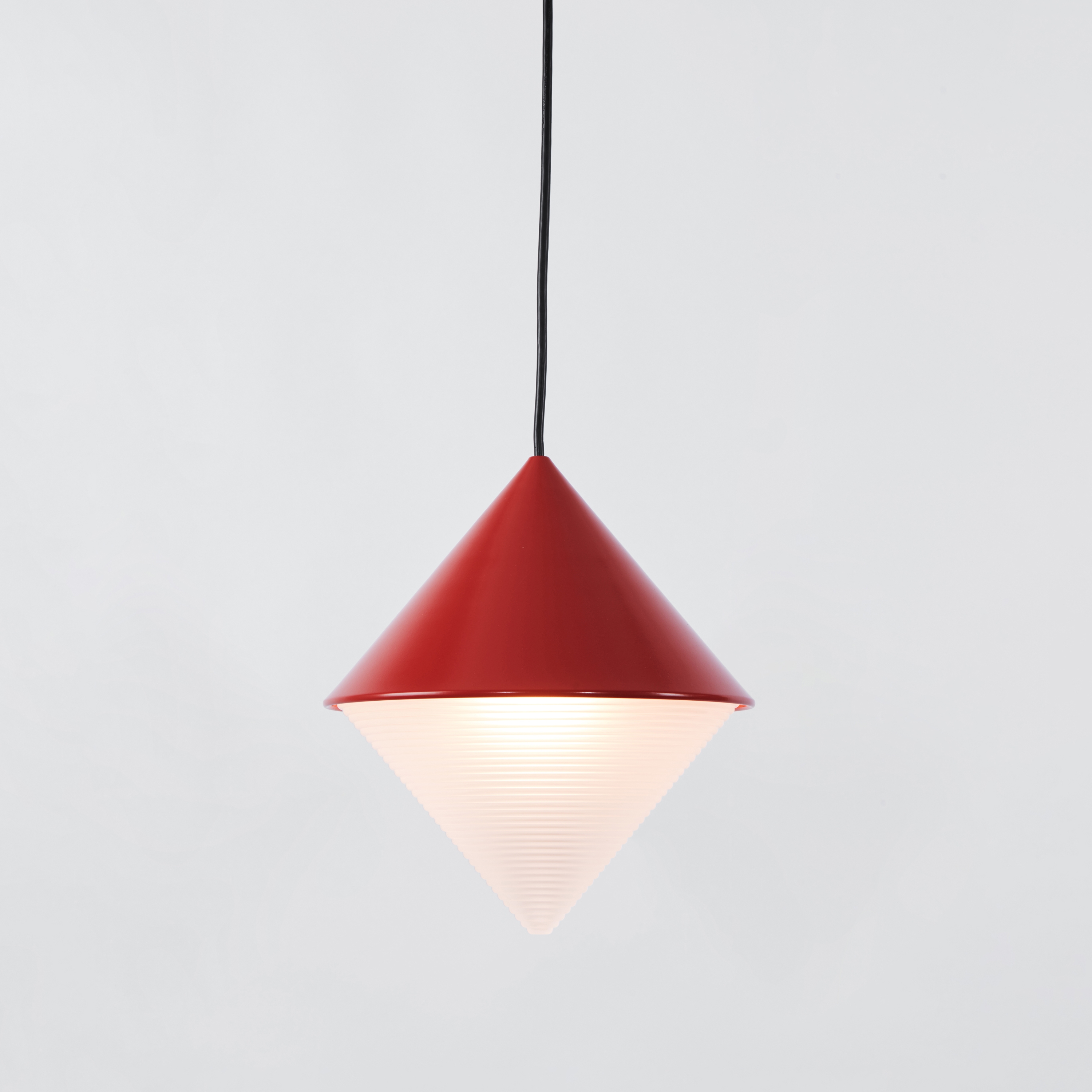 Half & Half Pendant - Cone (Red)