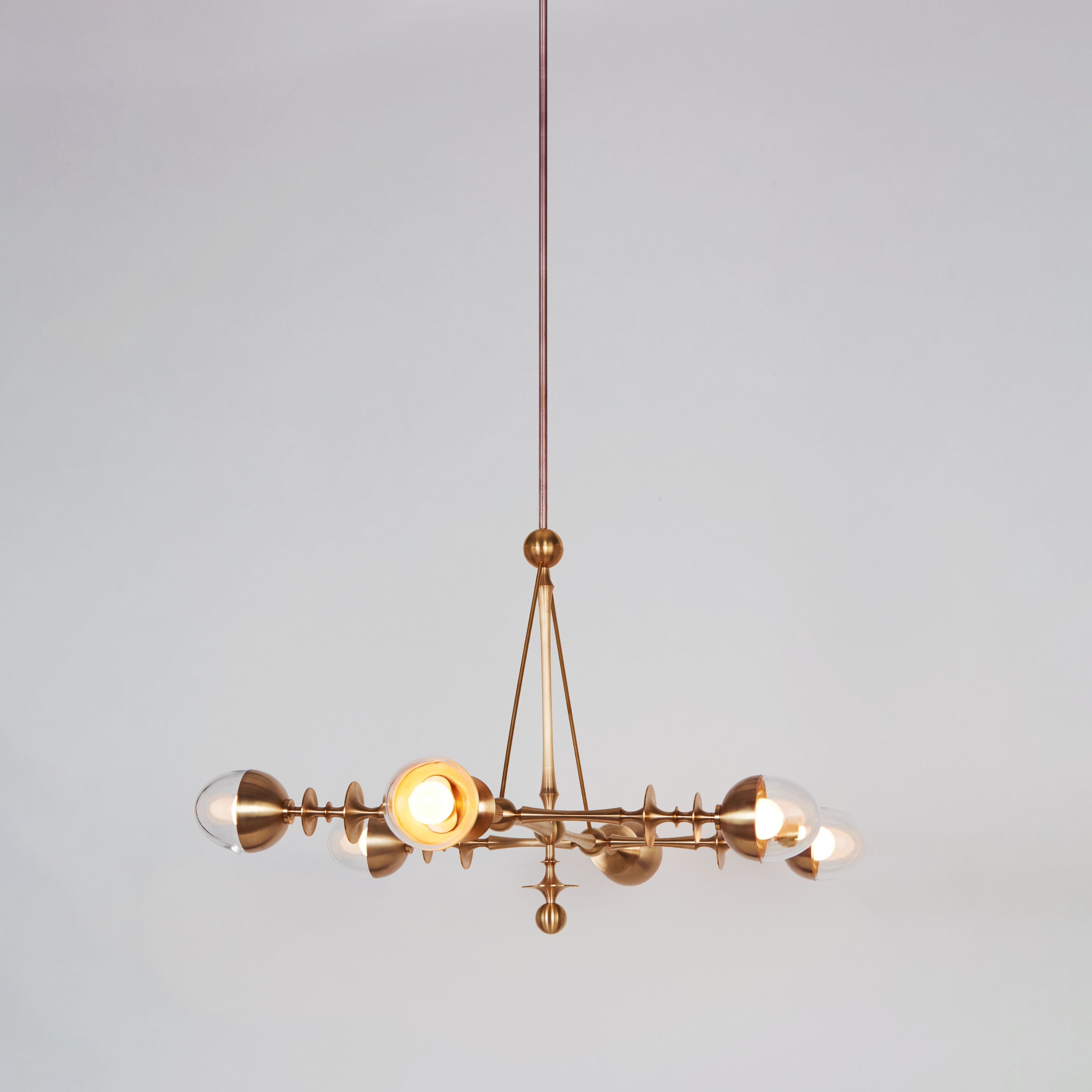 Display product Rue Sala Six Arm Pendant from manufacturer Roll & Hill