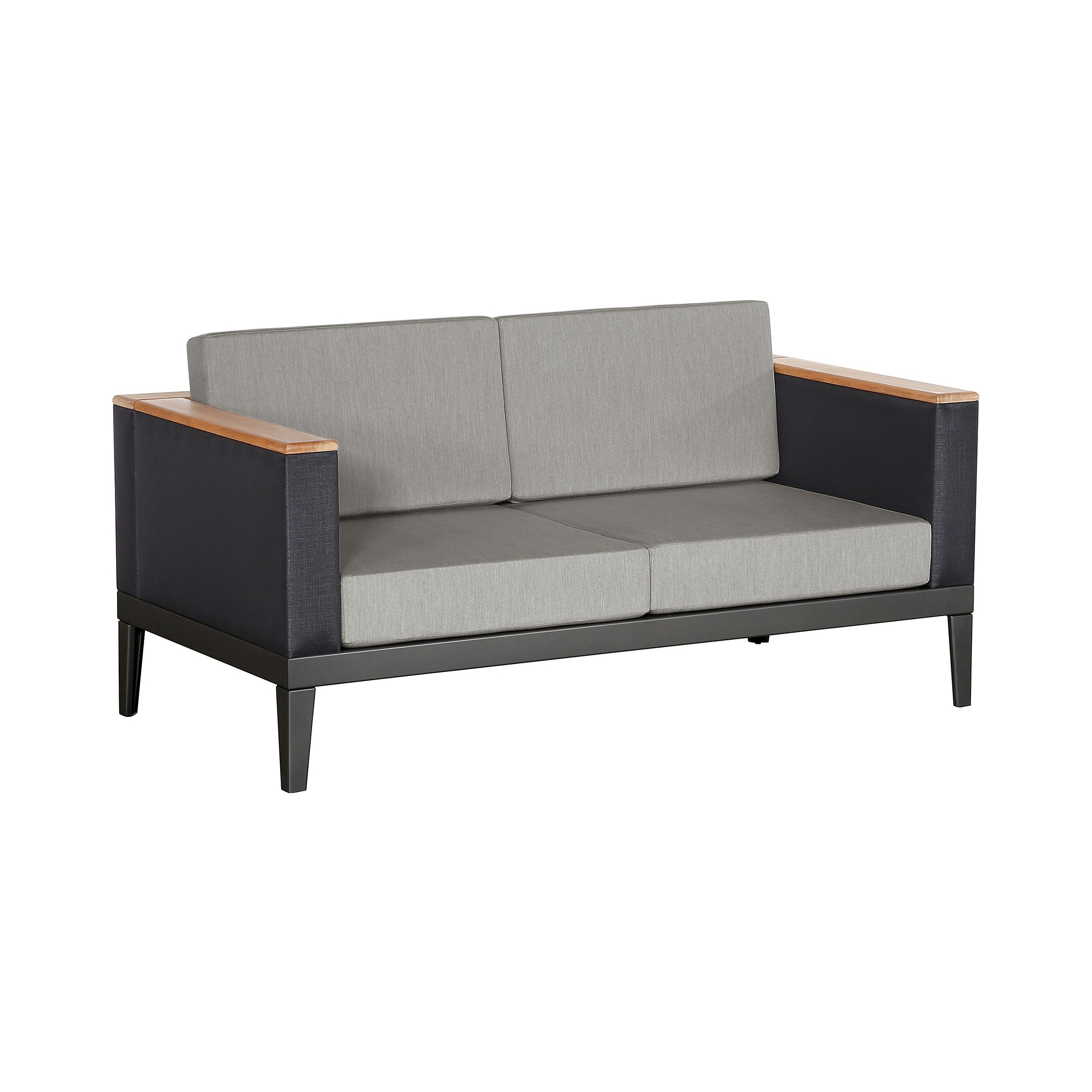 Produkt Aura Zweisitzer-Sofa mit V-Kissen Graphite Gestell - Charcoal Sling des Herstellers Barlow Tyrie anzeigen