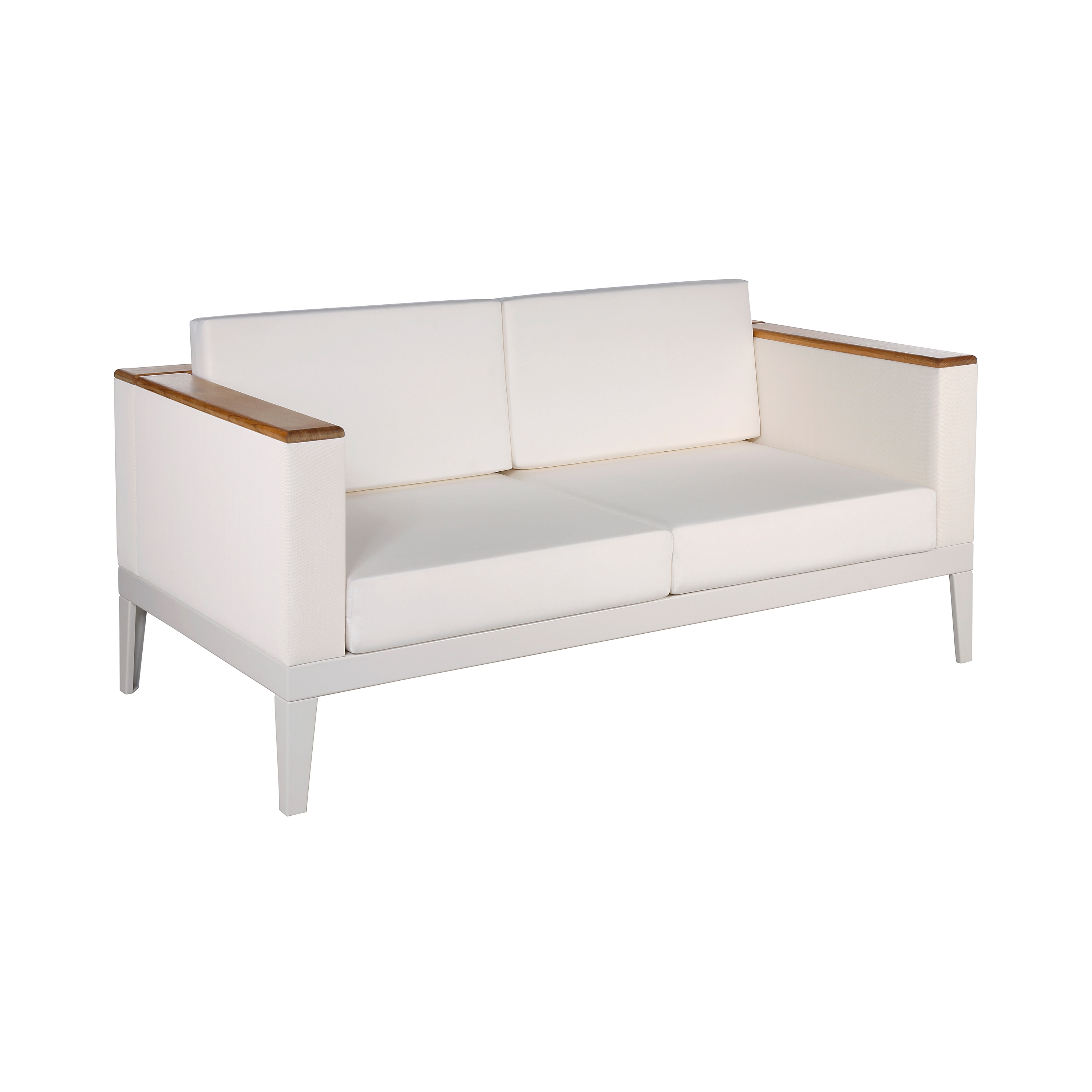 Aura Zweisitzer-Sofa mit V-Kissen Arctic White Gestell - Pearl Sling