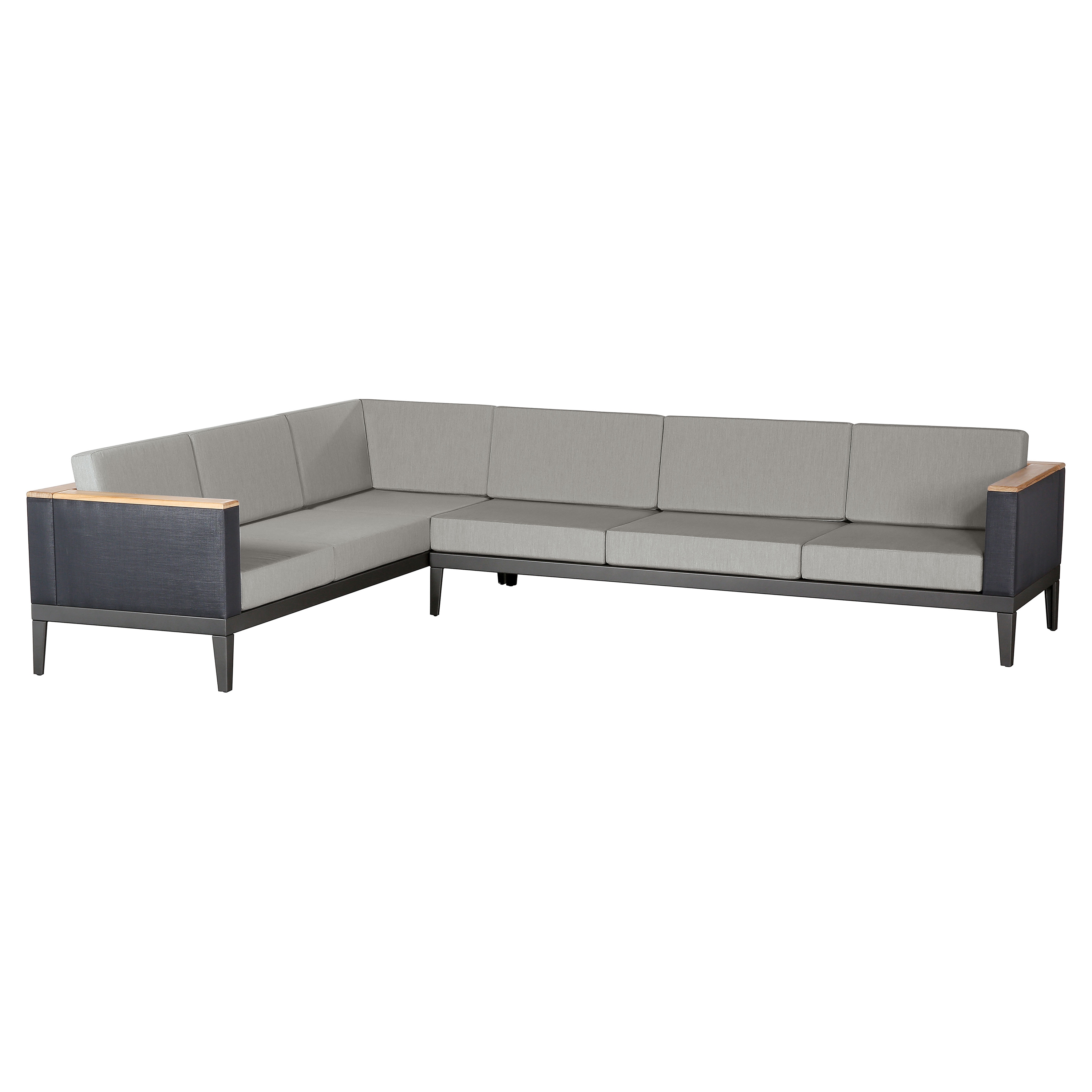Produkt Aura Lounge Ecke 3+3 mit V-Kissen Graphite Gestell - Charcoal Sling des Herstellers Barlow Tyrie anzeigen