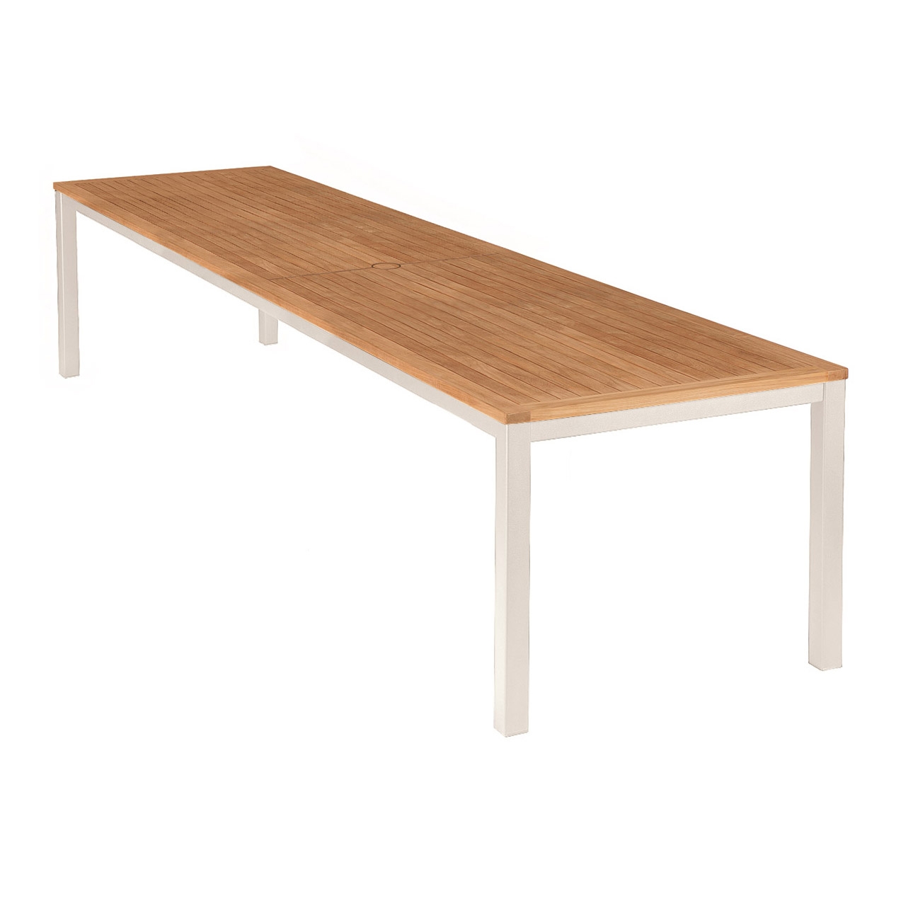 Aura Table 300 Rectangular (Teak Top and Arctic White Frame)