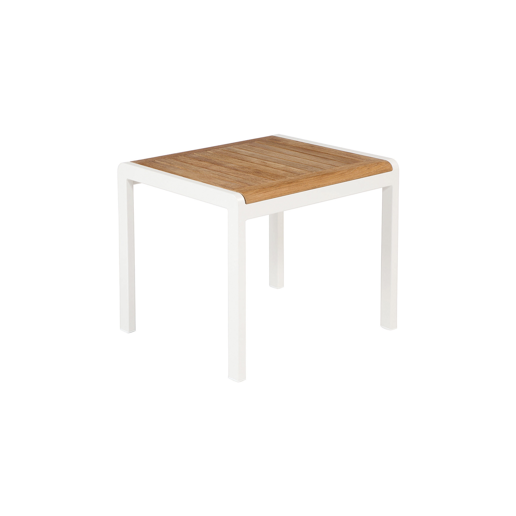 Aura Low Table 50 (Teak Top and Arctic White Frame)