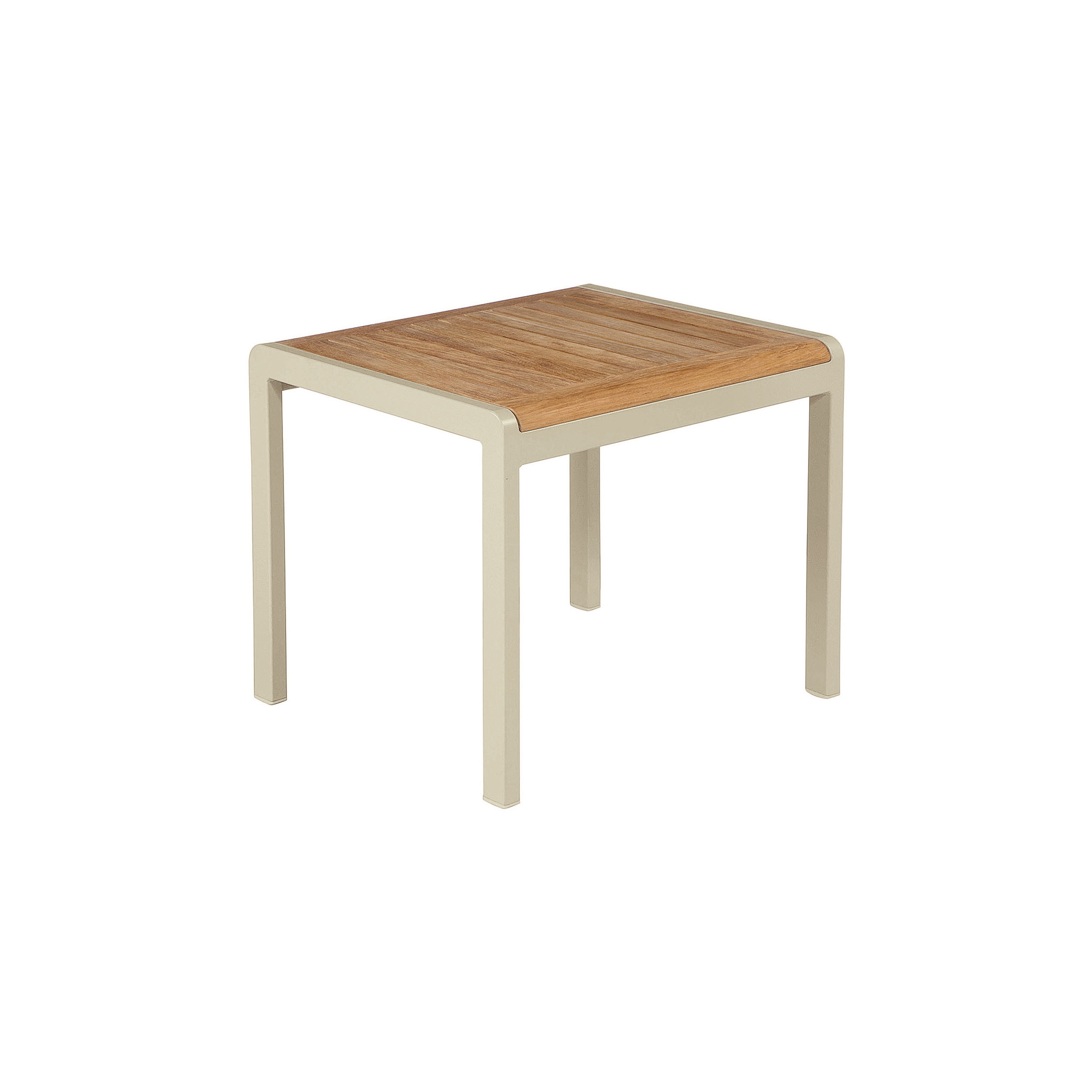 Aura Low Table 50 (Teak Top and Champagne Frame)