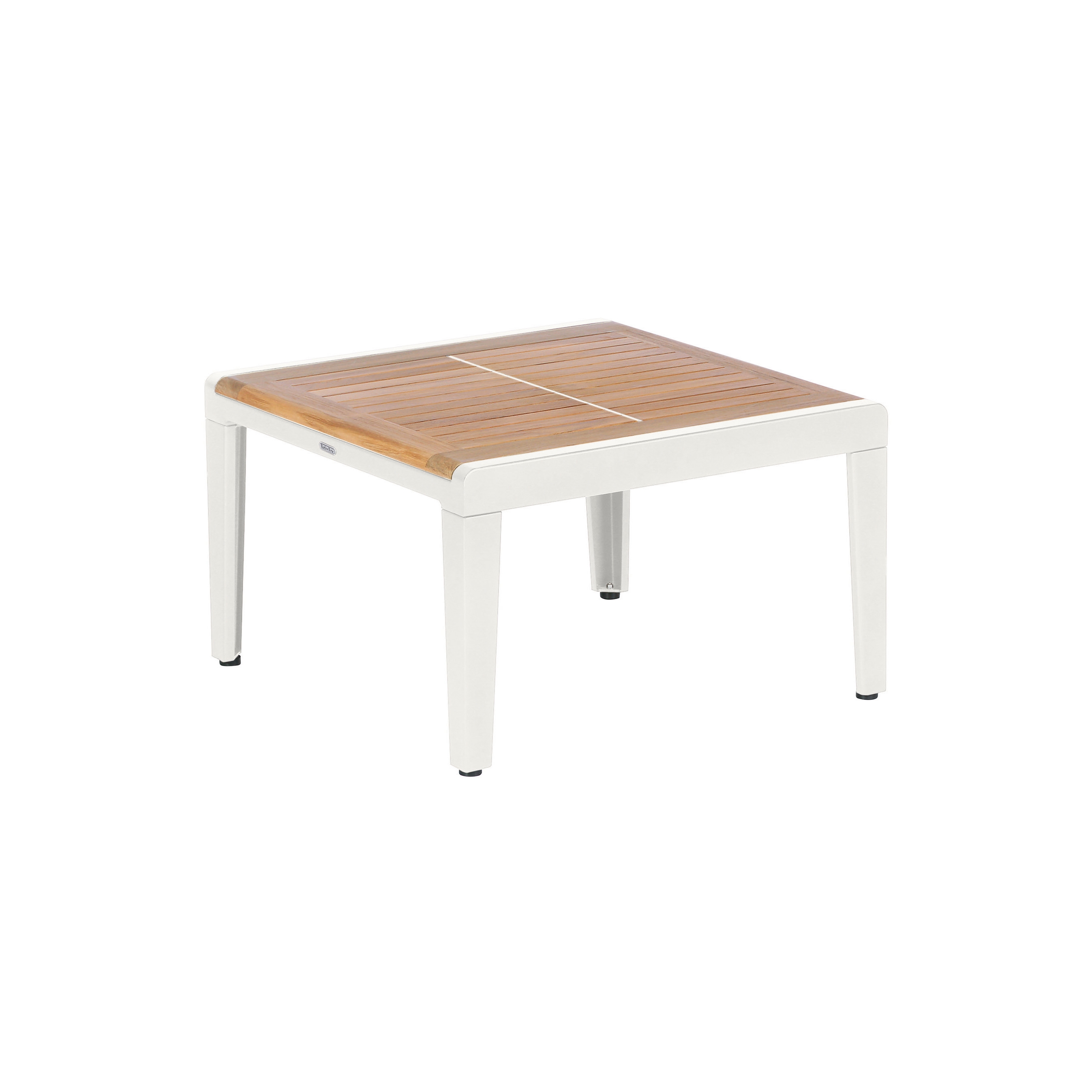 Aura Low Table 60 Square (Teak Top and Arctic White Frame)