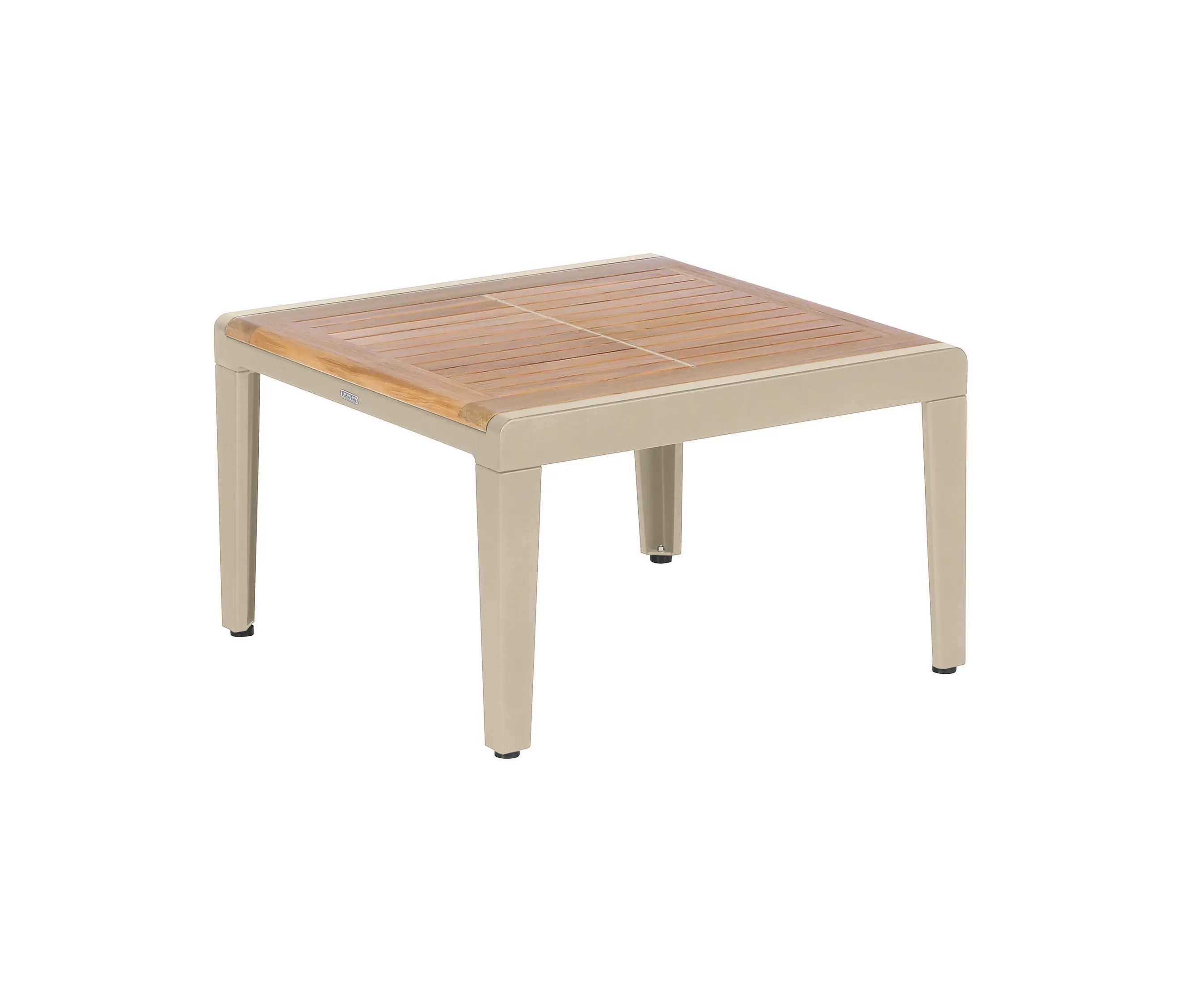 Barlow Tyrie - Aura Low Table 60 Square (Teak Top and Champagne Frame)