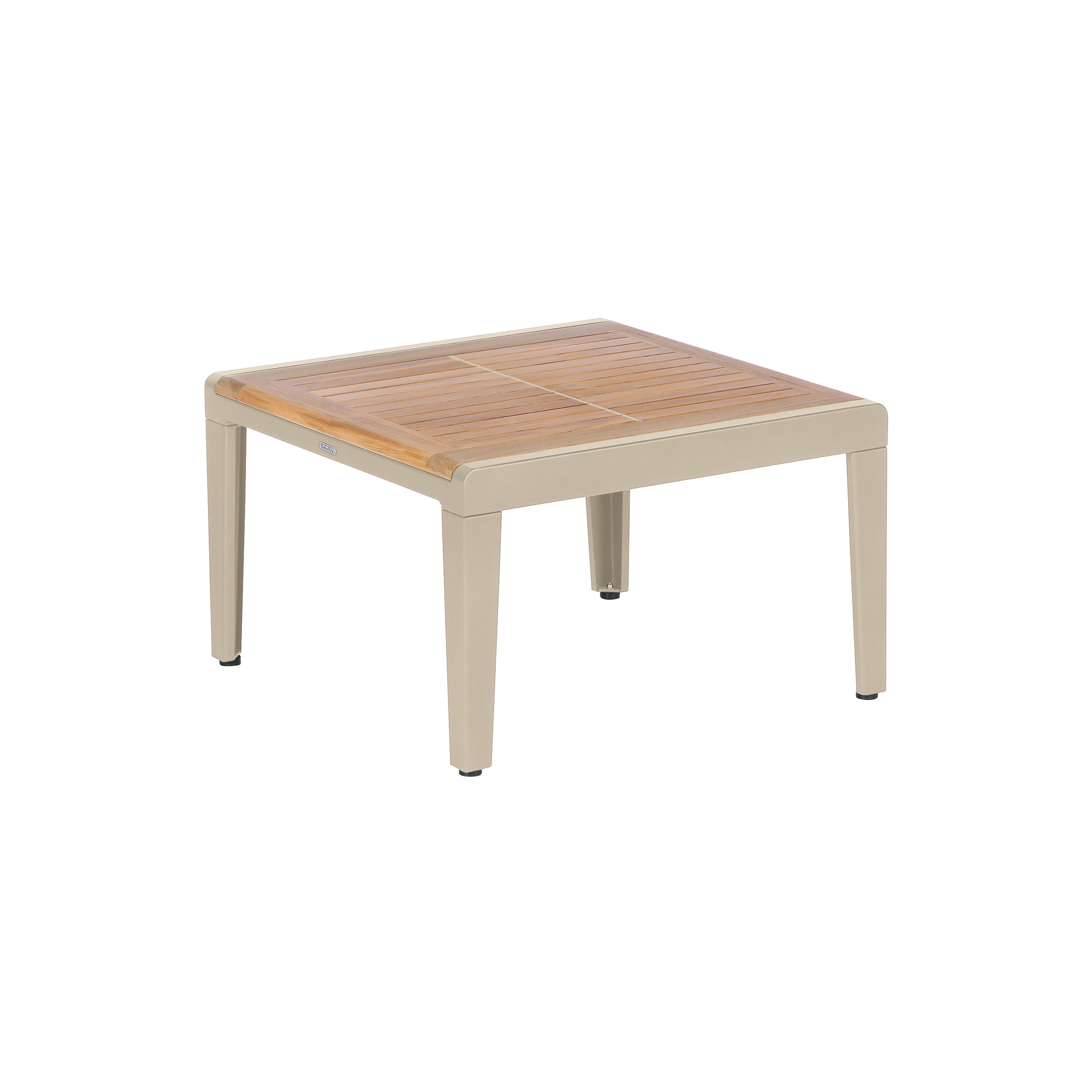 Aura Low Table 60 Square (Teak Top and Champagne Frame)