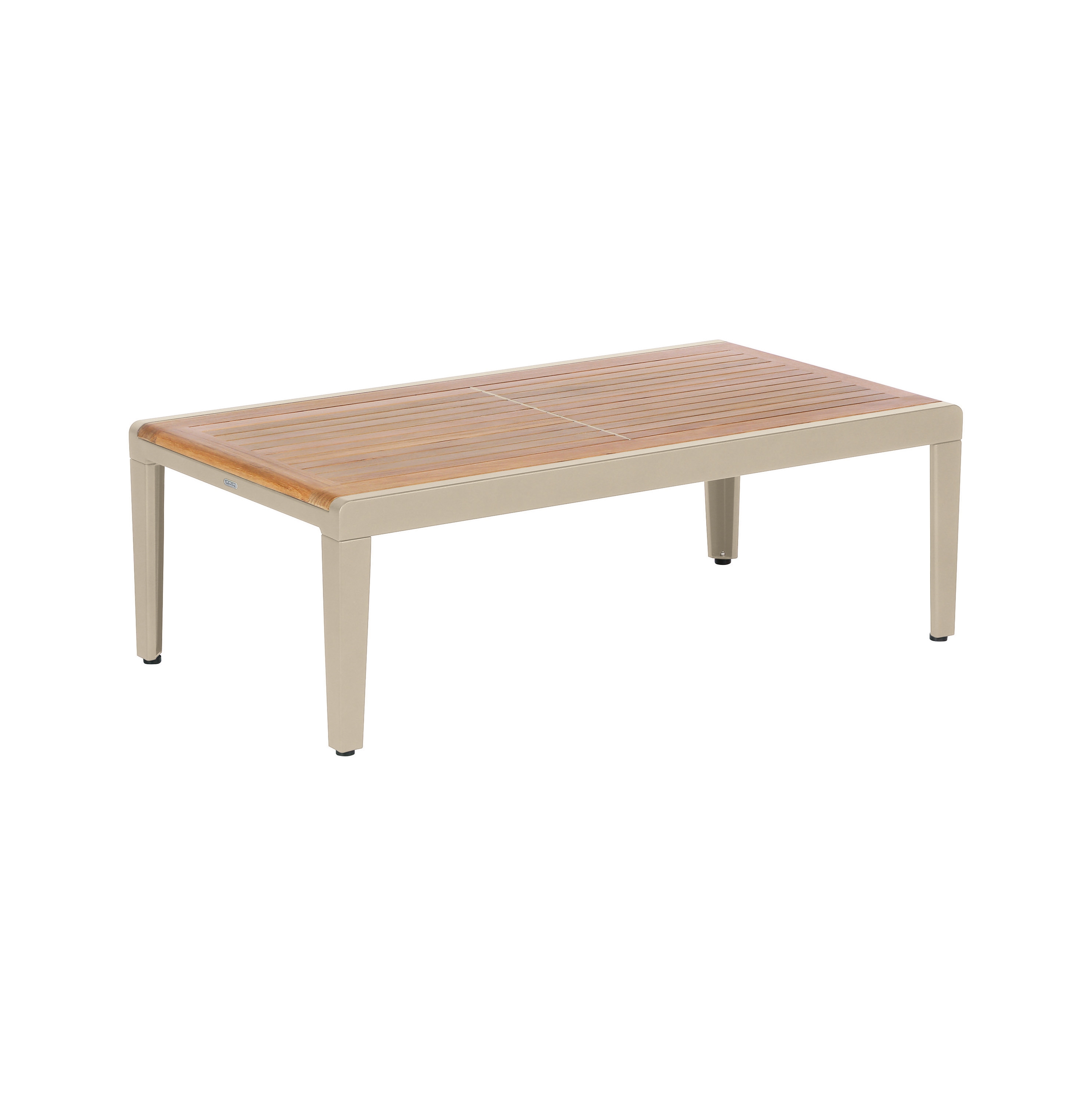 Aura Low Table 120 Rectangular (Teak Top and Champagne Frame)