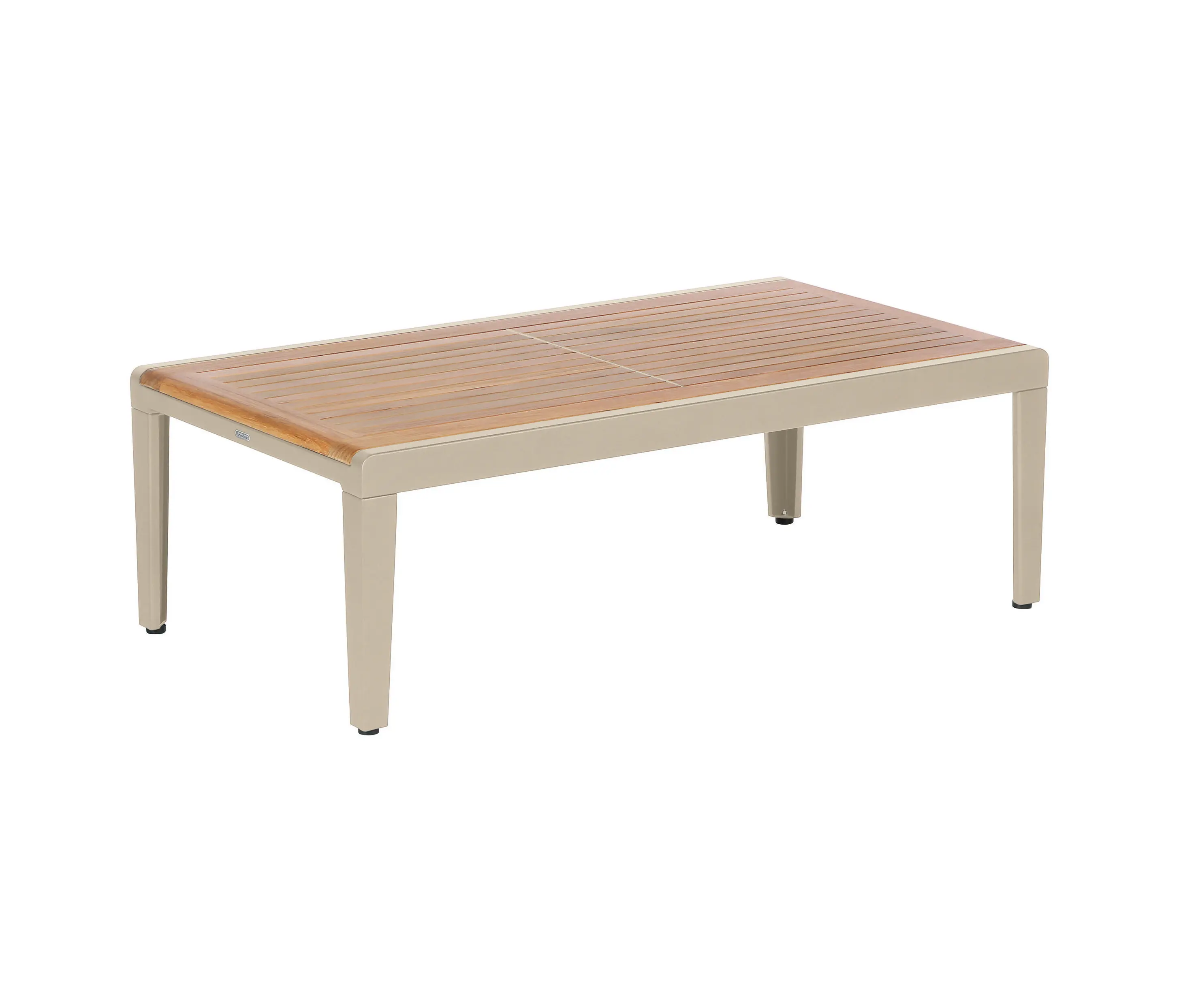 Barlow Tyrie - Aura Low Table 120 Rectangular (Teak Top and Champagne Frame)
