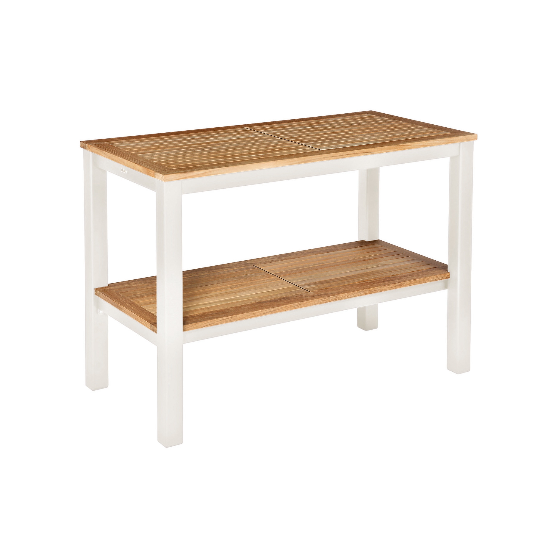 Aura Serving Table Rectangular (Teak Top and Arctic White Frame)