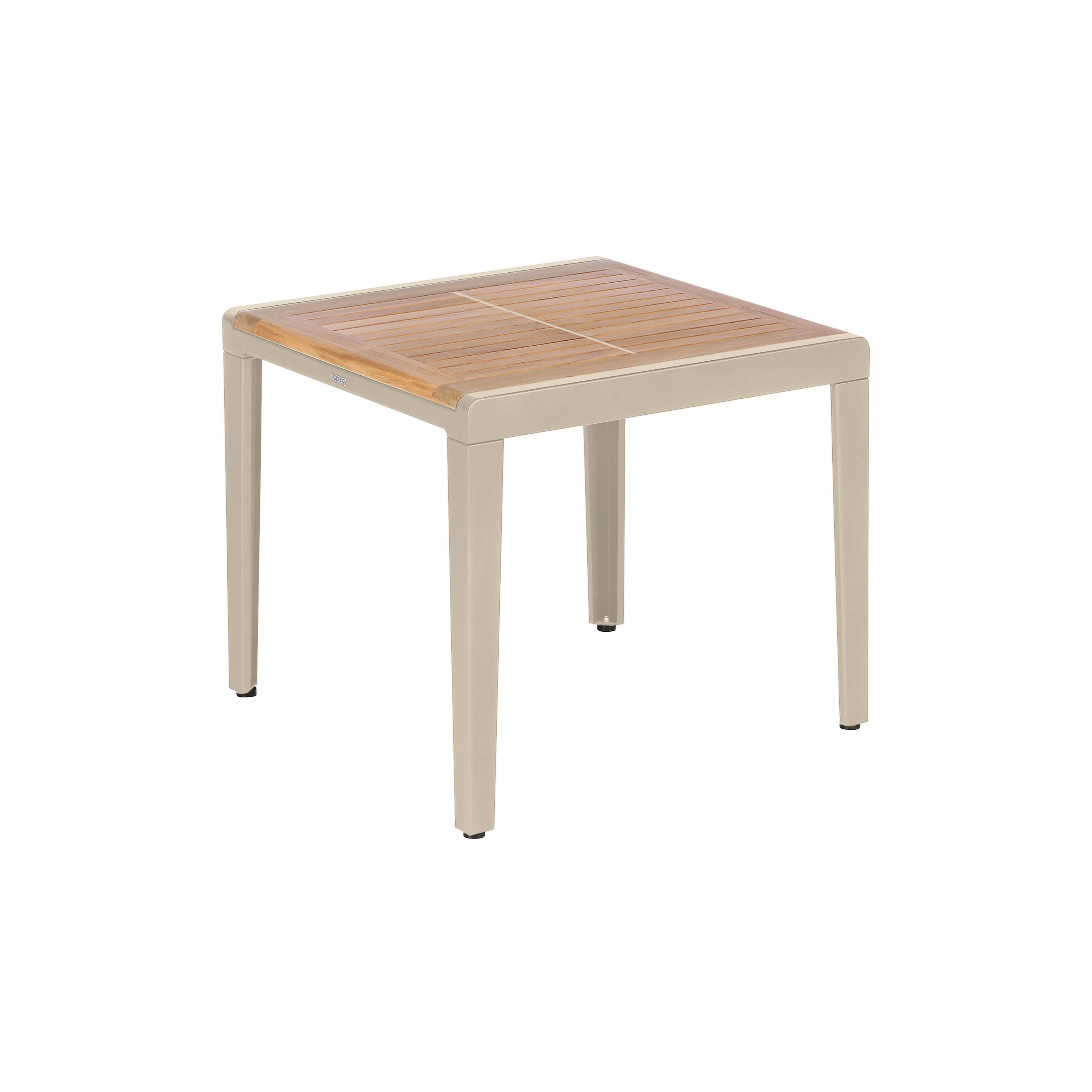 Aura Loungetisch 66 x 66cm Champagne/Teakplatte