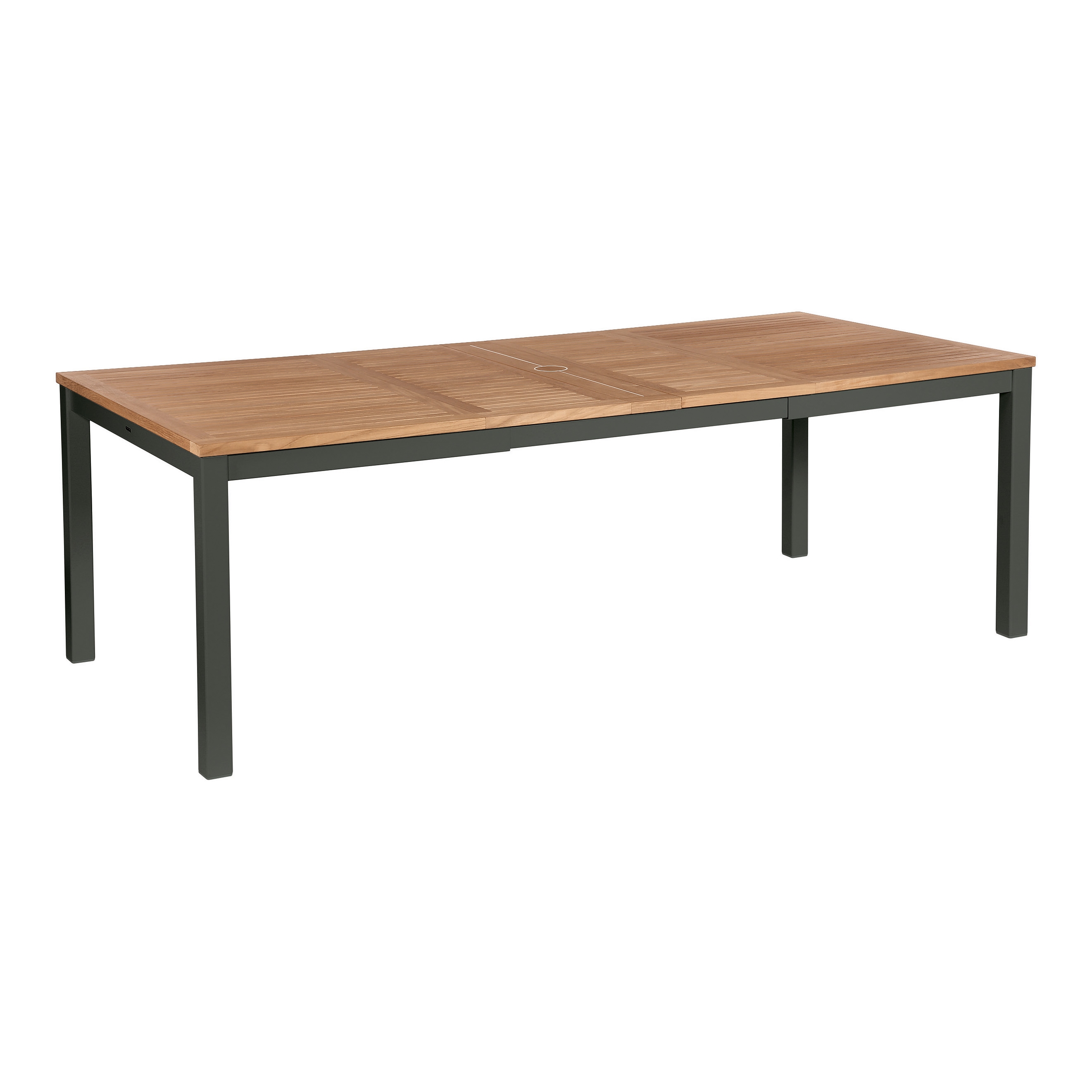 Aura Extending Table 230 Rectangular (Teak Top and Graphite Frame)