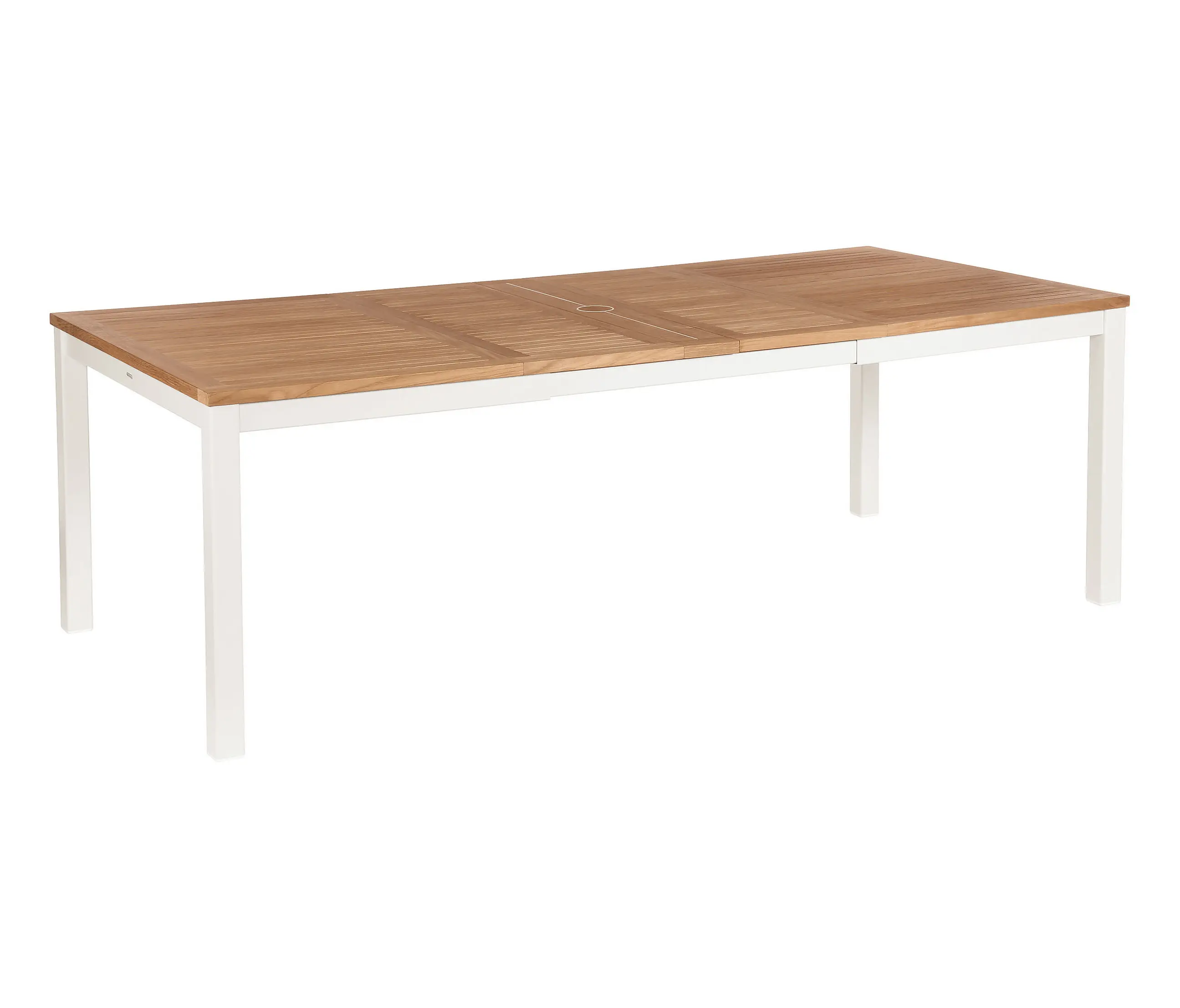 Barlow Tyrie - Aura Extending Table 230 Rectangular (Teak Top and Arctic White Frame)