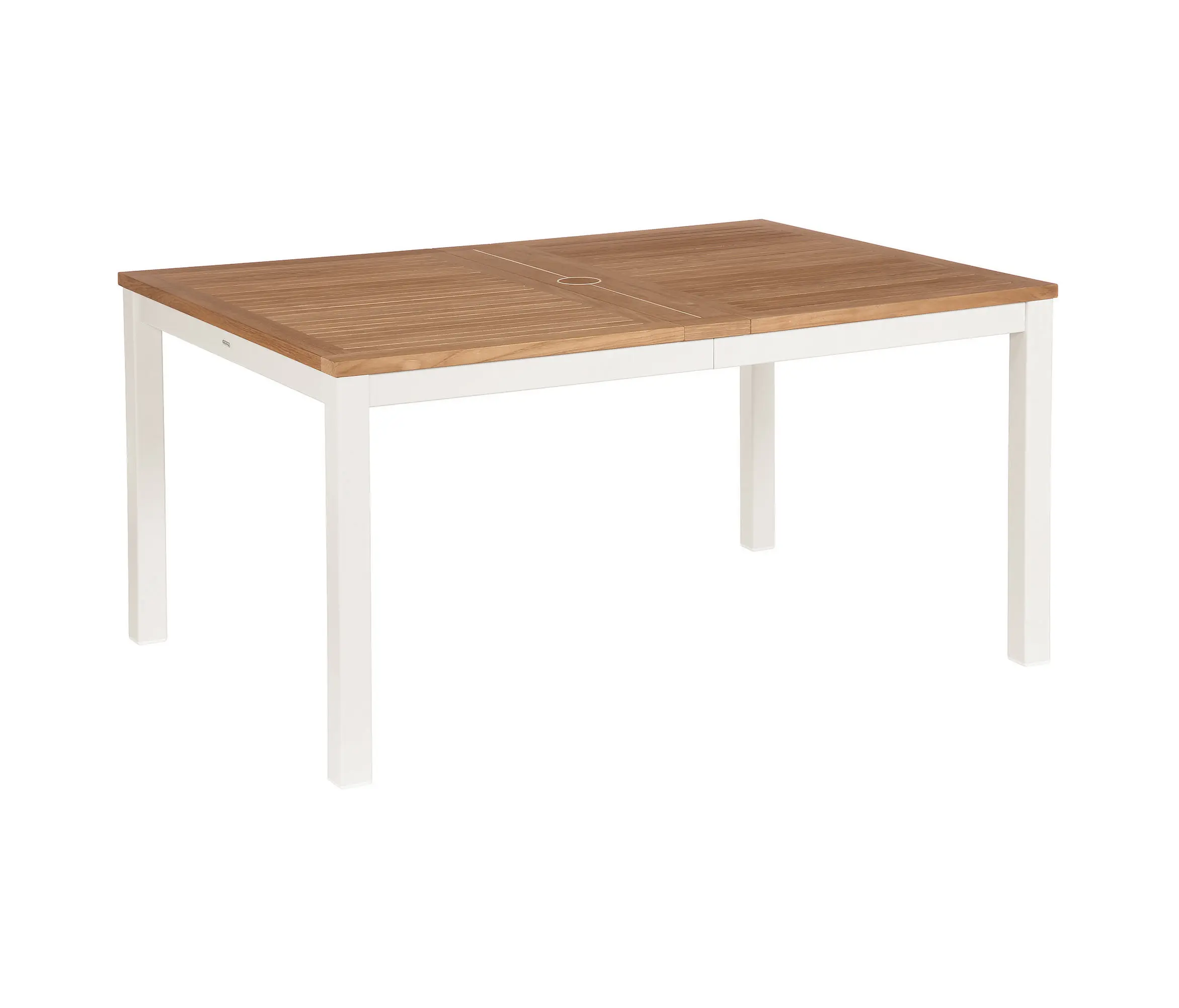 Barlow Tyrie - Aura Extending Table 230 Rectangular (Teak Top and Arctic White Frame)