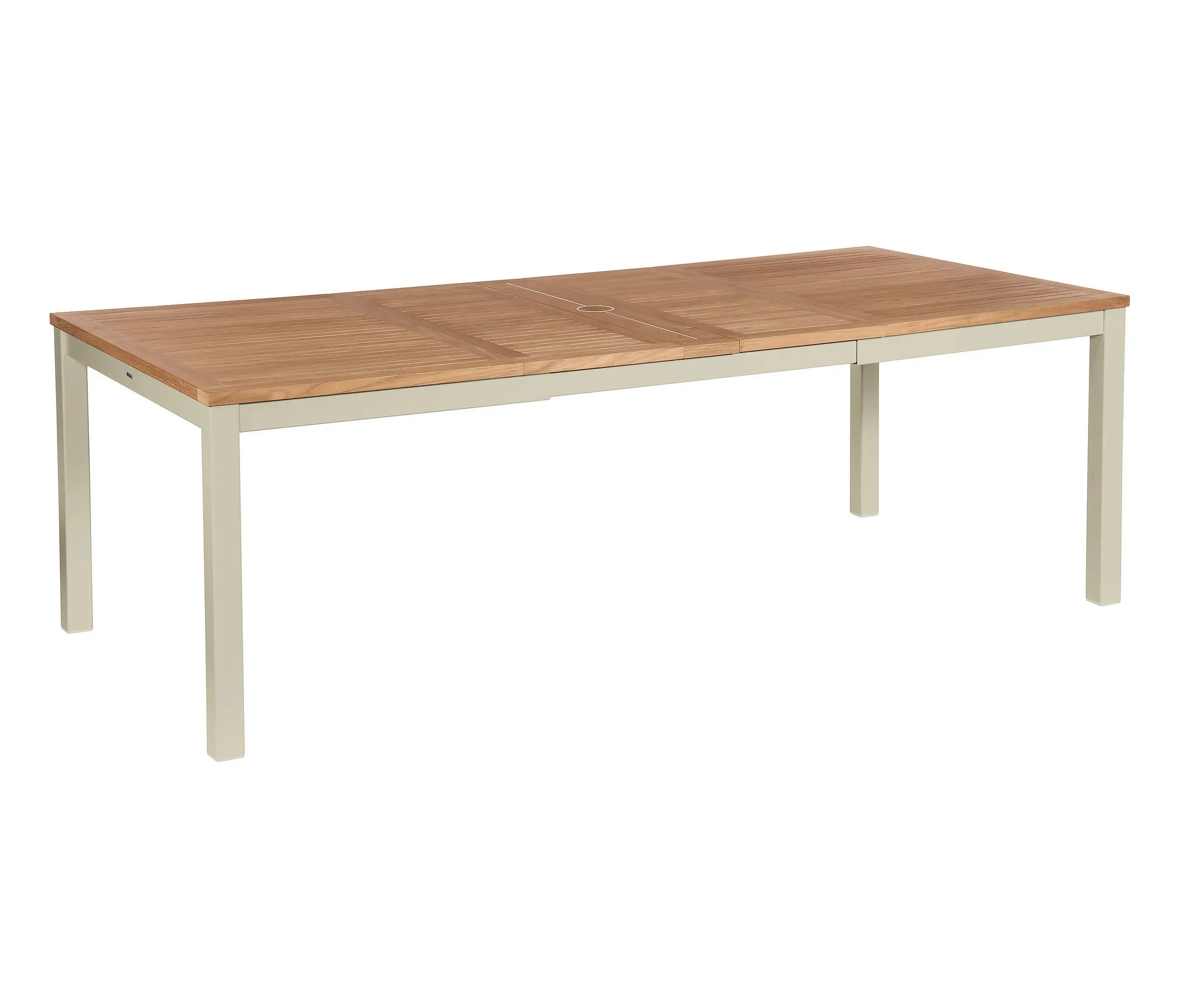 Barlow Tyrie - Aura Extending Table 230 Rectangular (Teak Top and Champagne Frame)