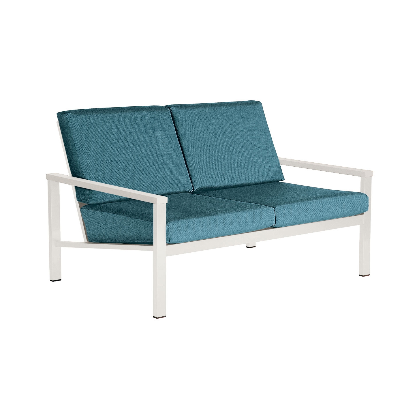 Equinox Deep Seating Two-seater Settee (powder coated) (Arctic White - Seagull Sunbrella® Webbing)