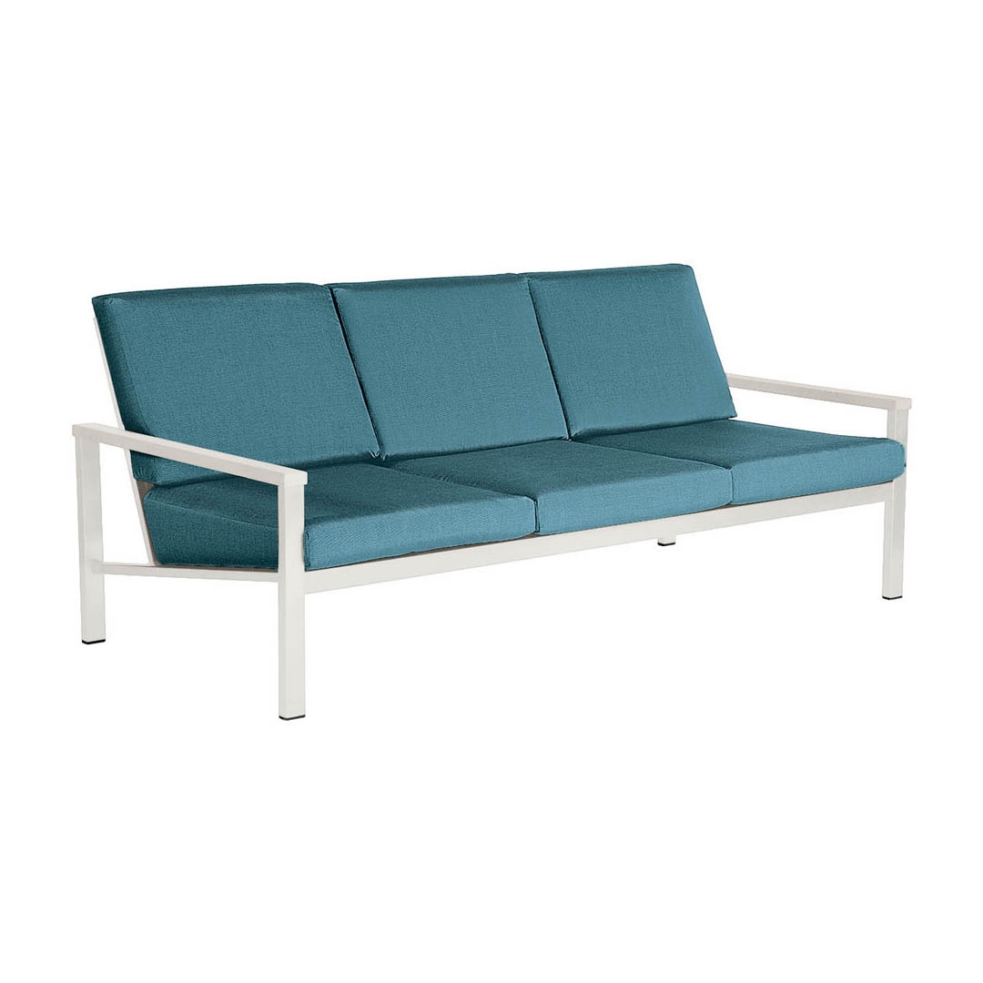 Equinox Deep Seating Three-seater Settee (powder coated) (Arctic White - Seagull Sunbrella® Webbing)