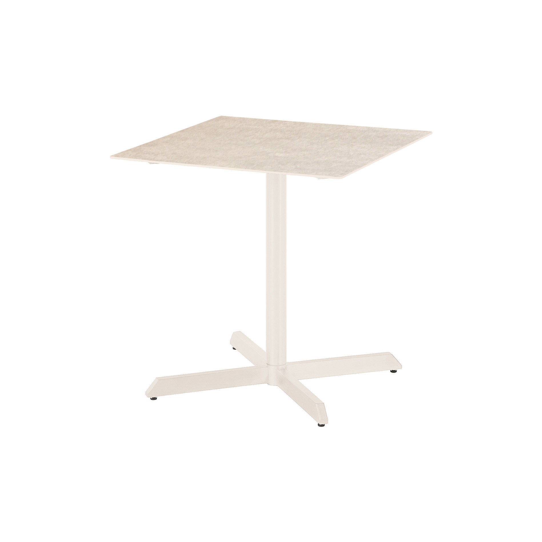 Equinox Pedestal Table 70 Square (powder coated) (Arctic White Frame - Frost Ceramic)