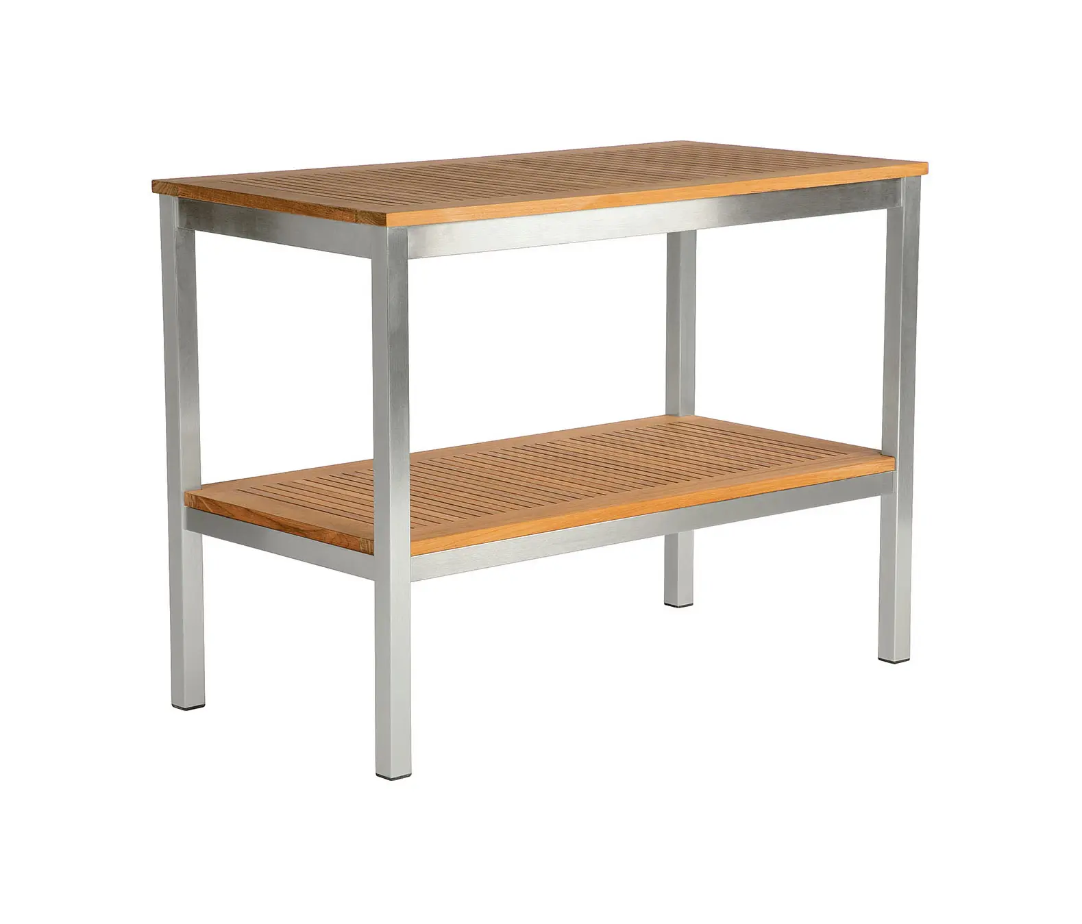 Barlow Tyrie - Equinox Serving Table Rectangular with Teak top and shelf