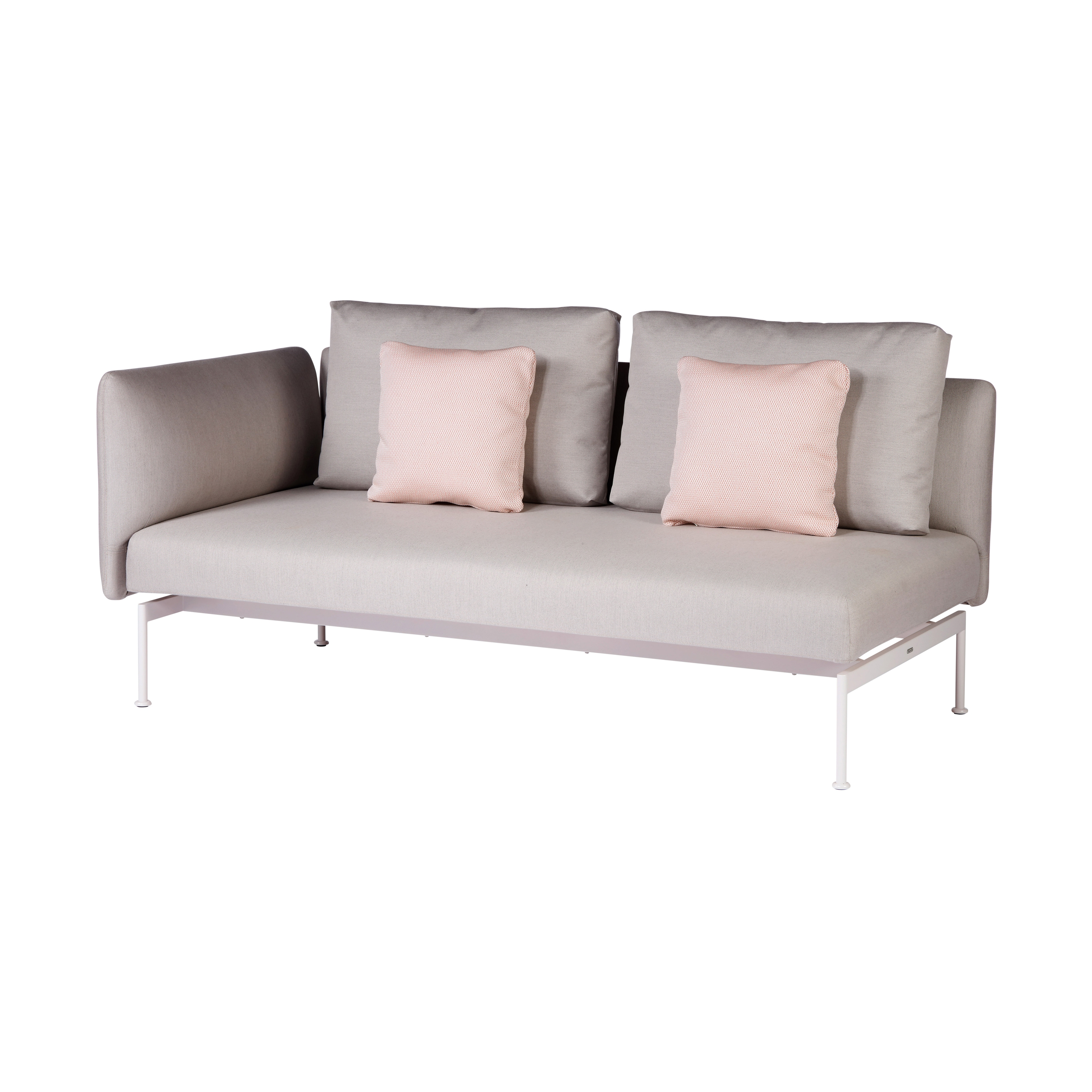 Layout Double Seat - One High Arm Layout Double Seat - One High Arm (Arctic White Frame)