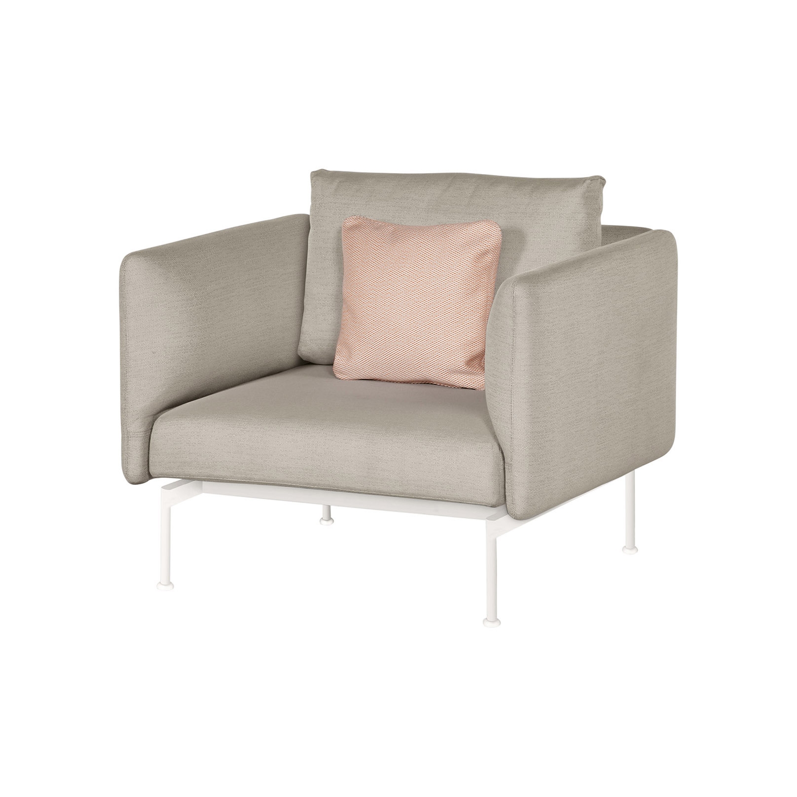 Layout Single Seat - High Arms - Single seat and back with High Arms (Arctic White Frame)
