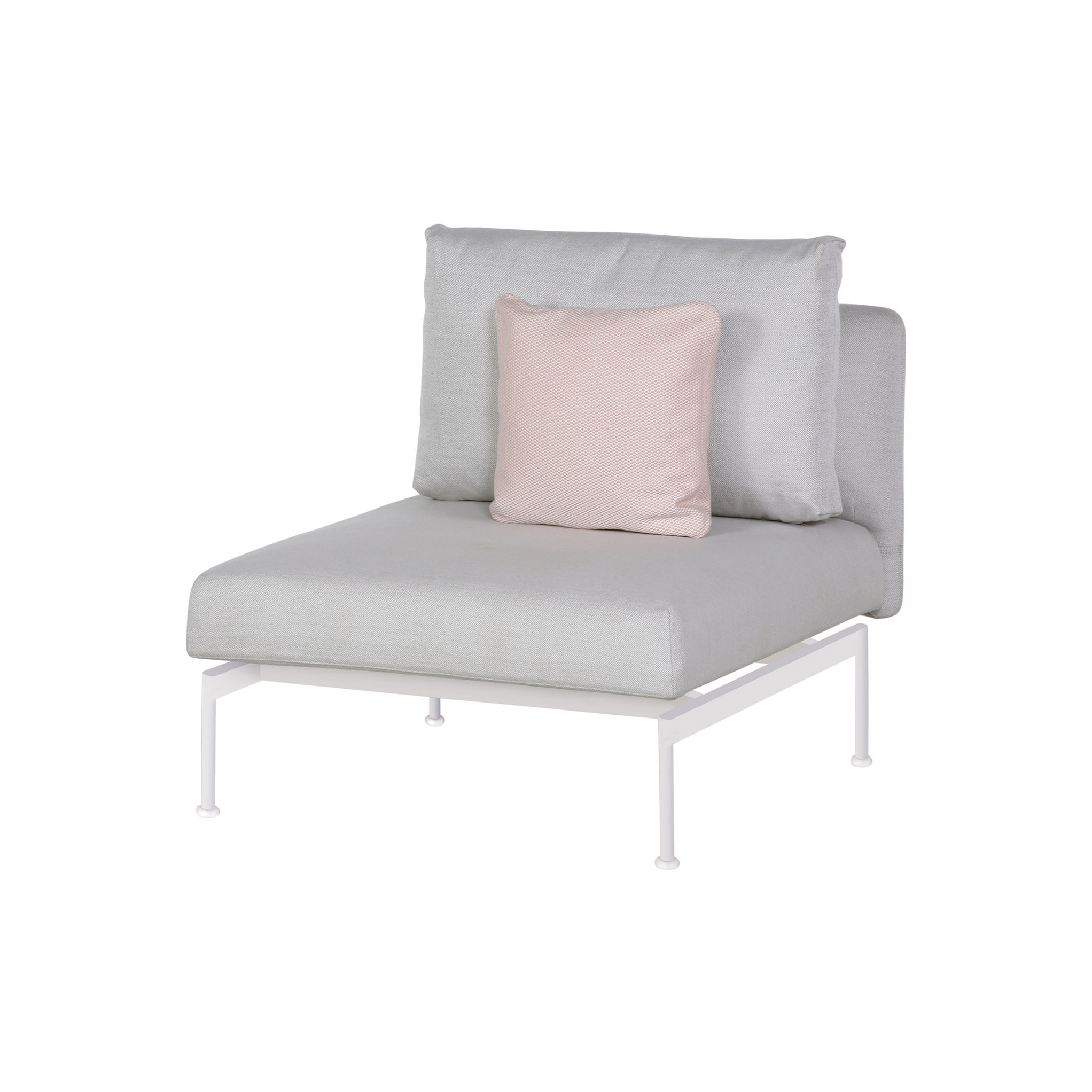 Layout Single Bench - Single seat with back (Arctic White Frame)
