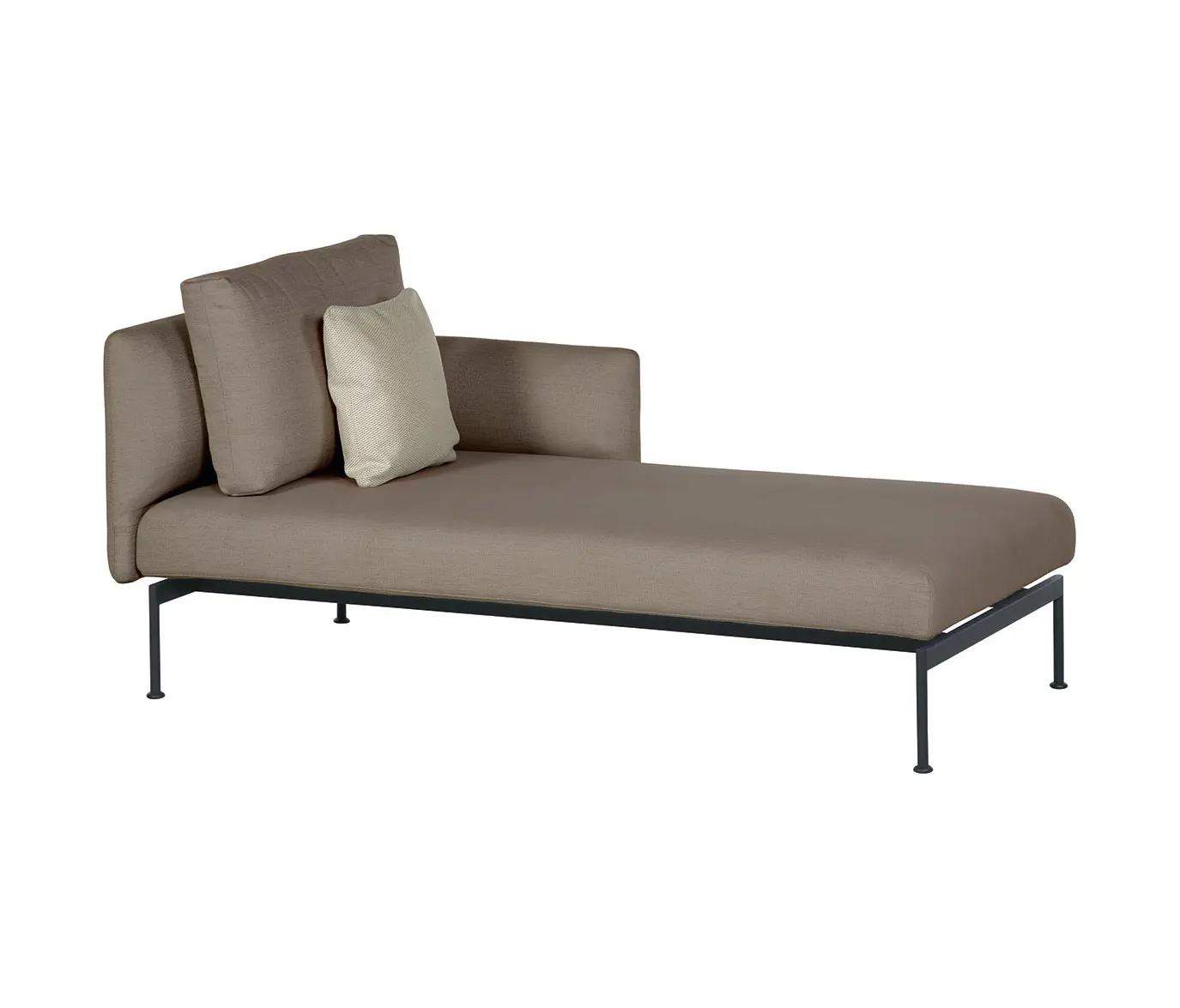Barlow Tyrie - Layout Single Chaise - Double seat and single back + single low arm (Forge Grey Frame)