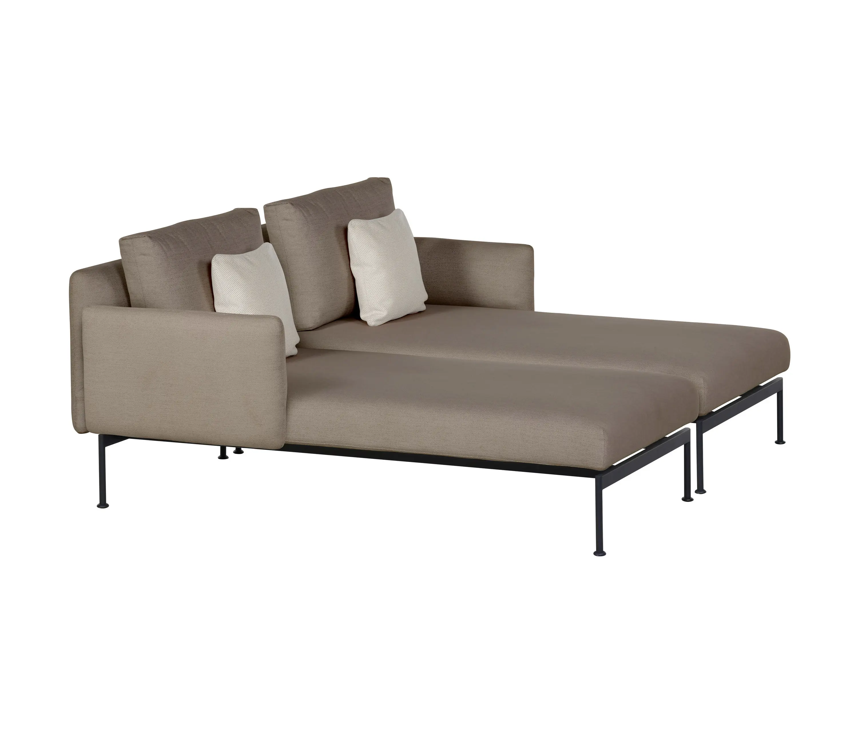 Barlow Tyrie - Layout Double Chaise - Double seats and single backs + single low arms (Forge Grey Frame)